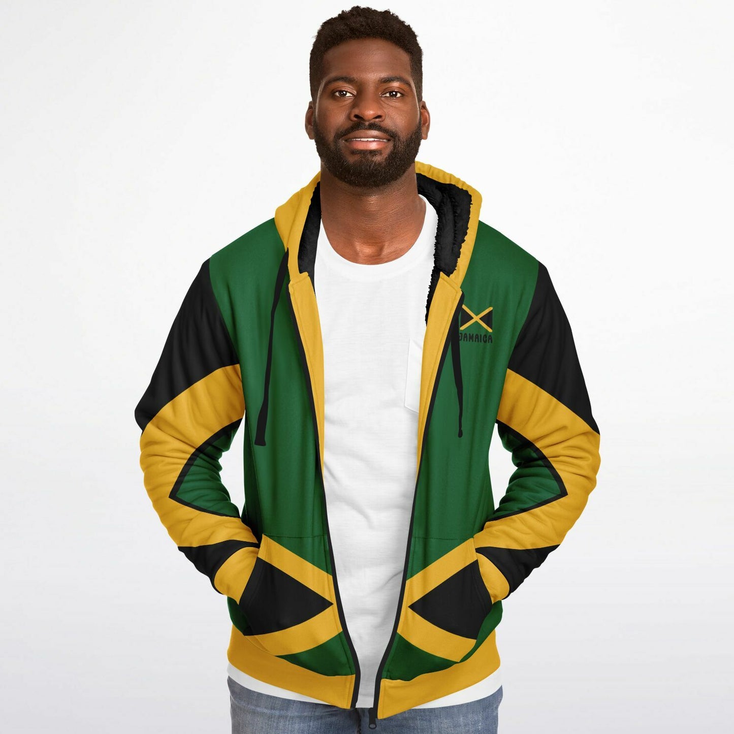 Jamaica Fleece Lined Zip Up Hoodie