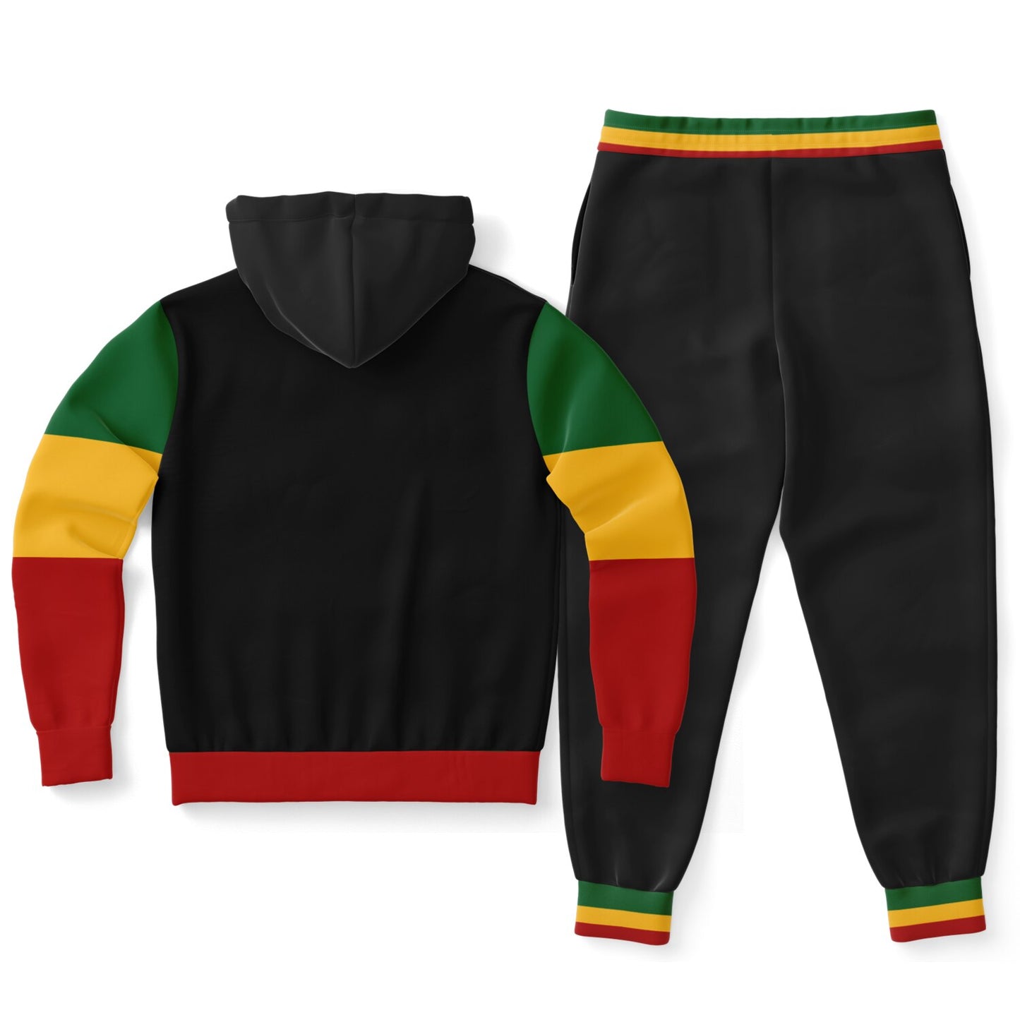 Rasta Pullover Hoodie & Jogger Set - St. Ann Stripe Black - Casual