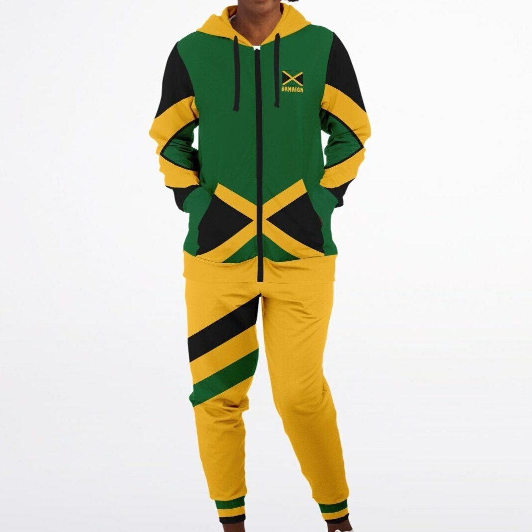Jamaica Zip Hoodie & Jogger Set - Livity Yellow Green - Casual