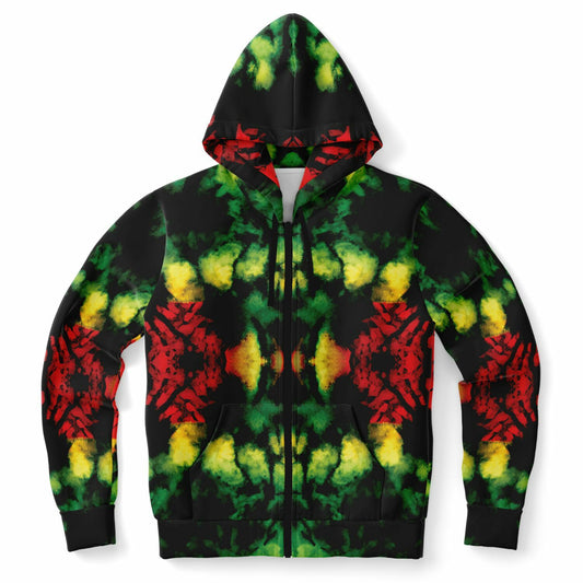 Rasta Athletic Zip Up Hoodie