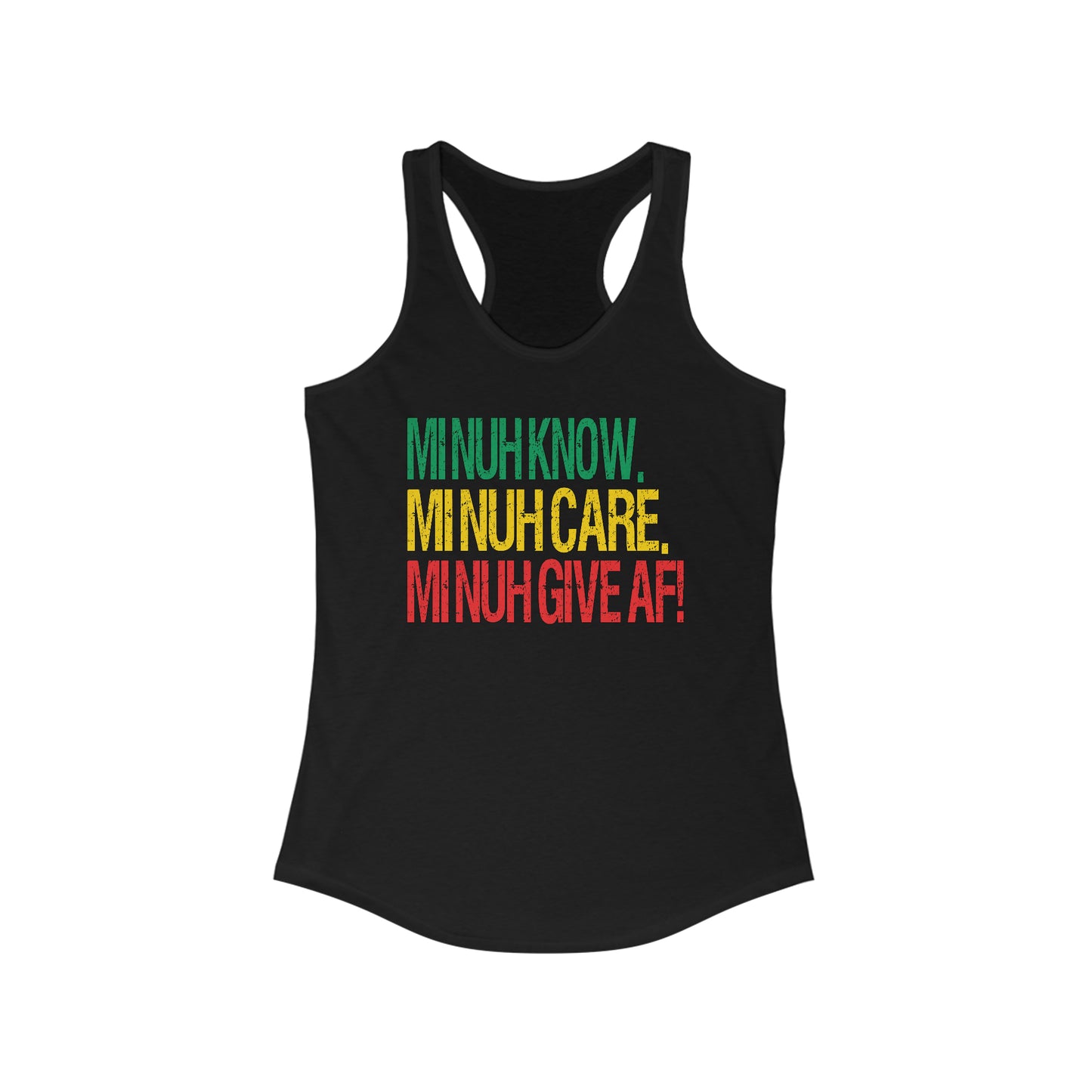 Women's Rasta-Inspired Racerback Tank Top - IDK, IDC, IDGAF