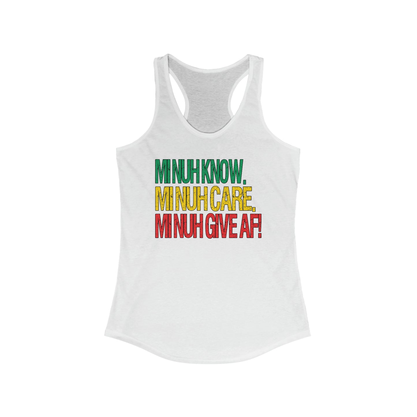 Women's Rasta-Inspired Racerback Tank Top - IDK, IDC, IDGAF