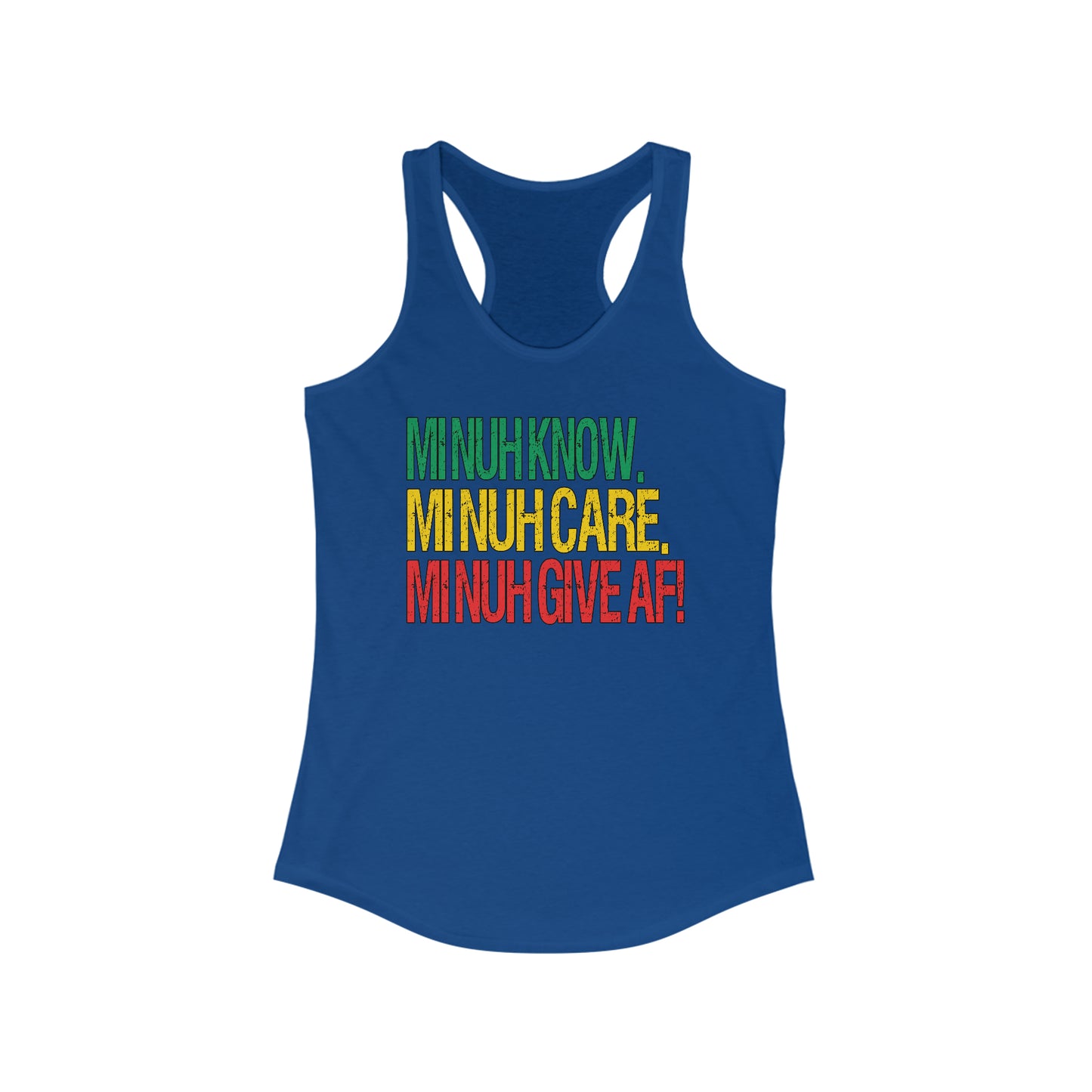 Women's Rasta-Inspired Racerback Tank Top - IDK, IDC, IDGAF
