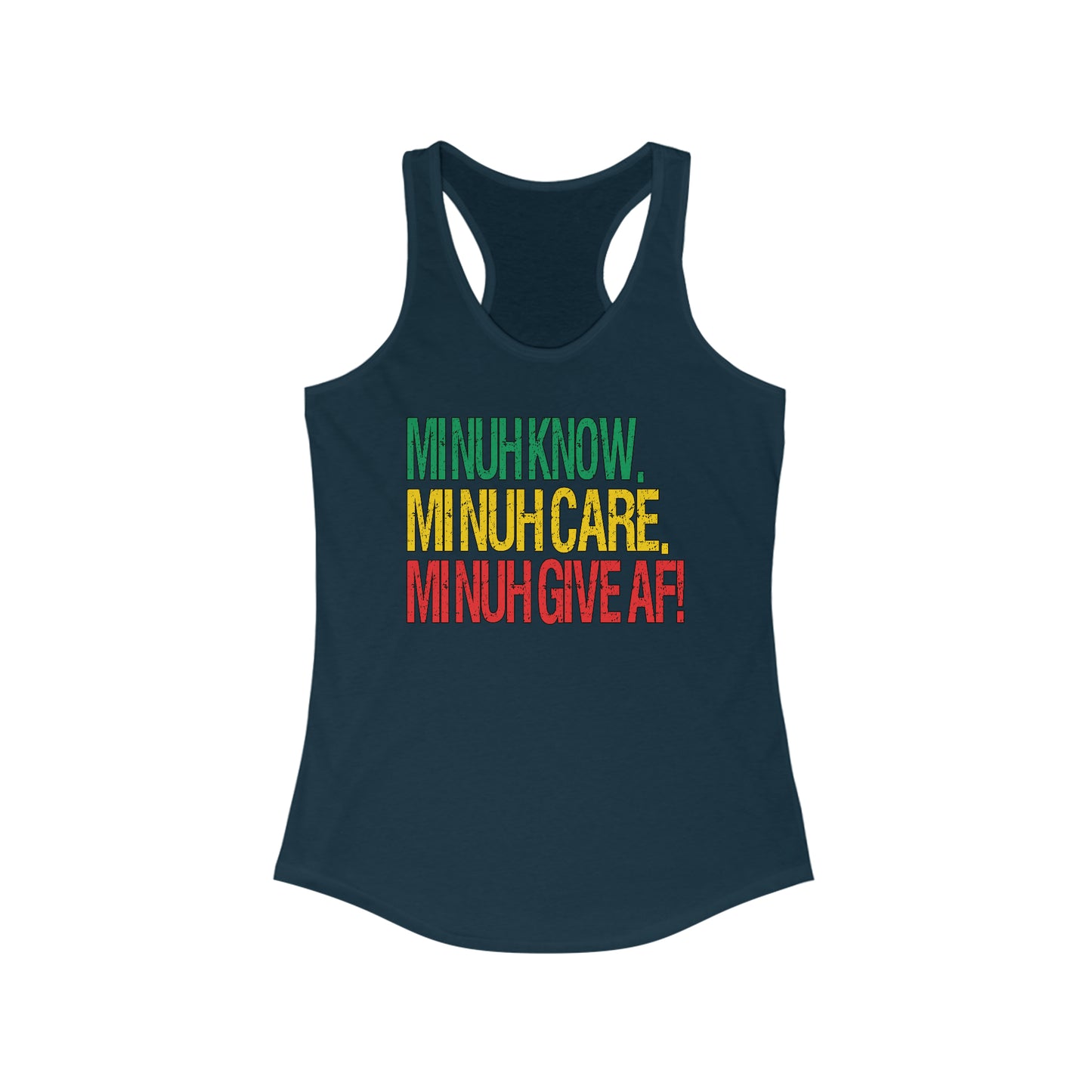 Women's Rasta-Inspired Racerback Tank Top - IDK, IDC, IDGAF
