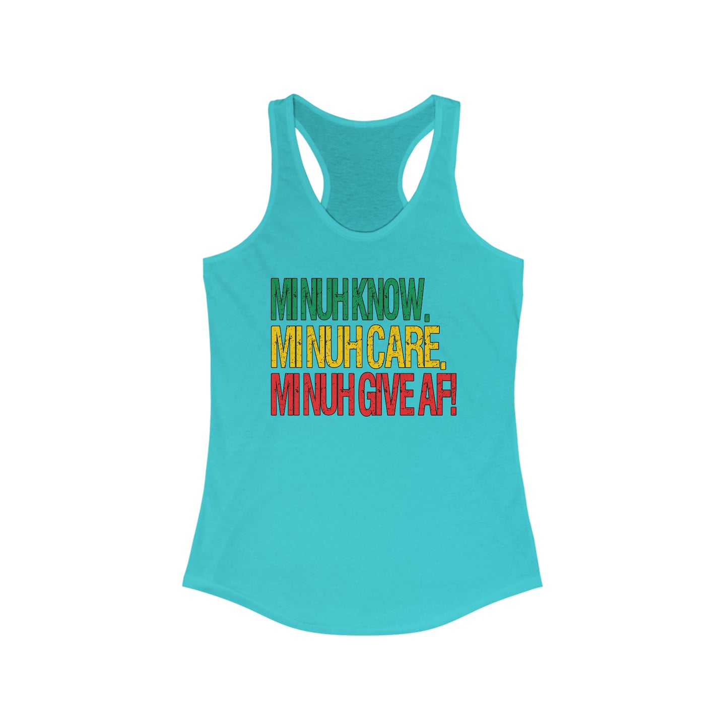 Women's Rasta-Inspired Racerback Tank Top - IDK, IDC, IDGAF