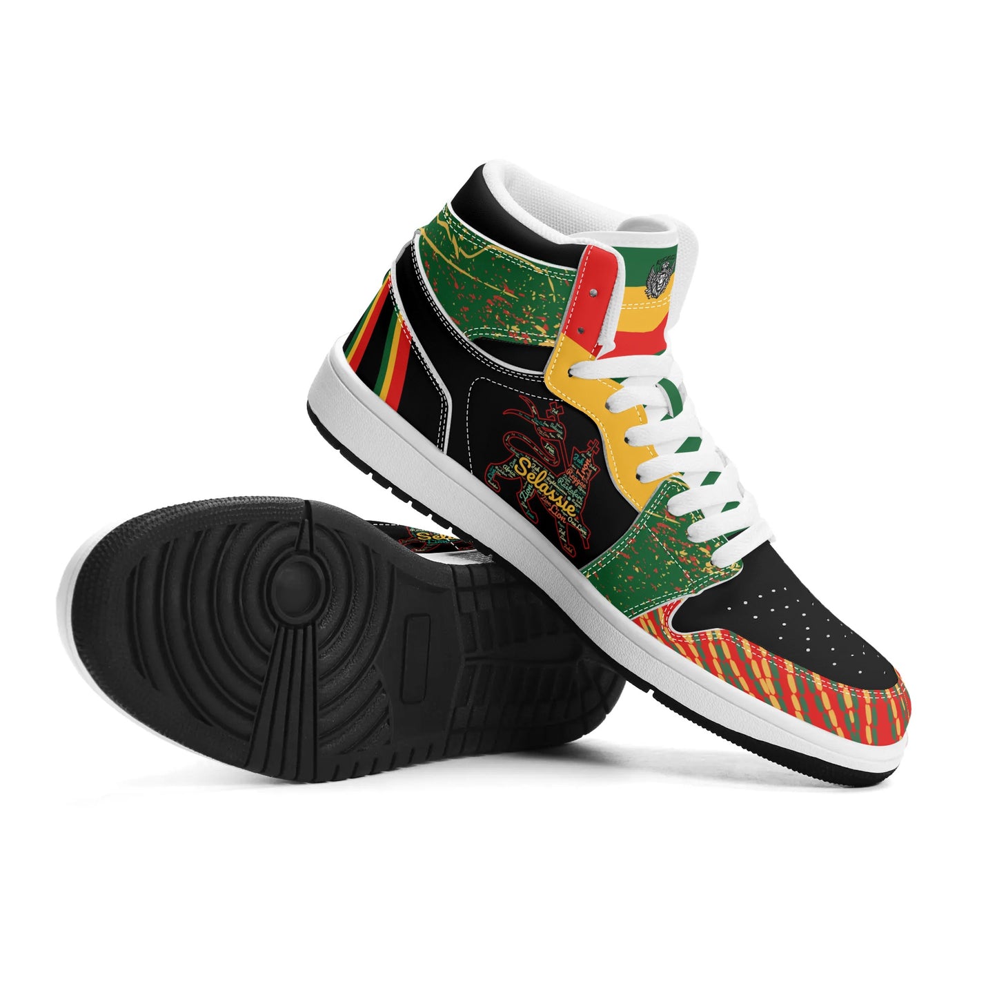 Lion of Judah Black Shoes with lion graphic in black colorway