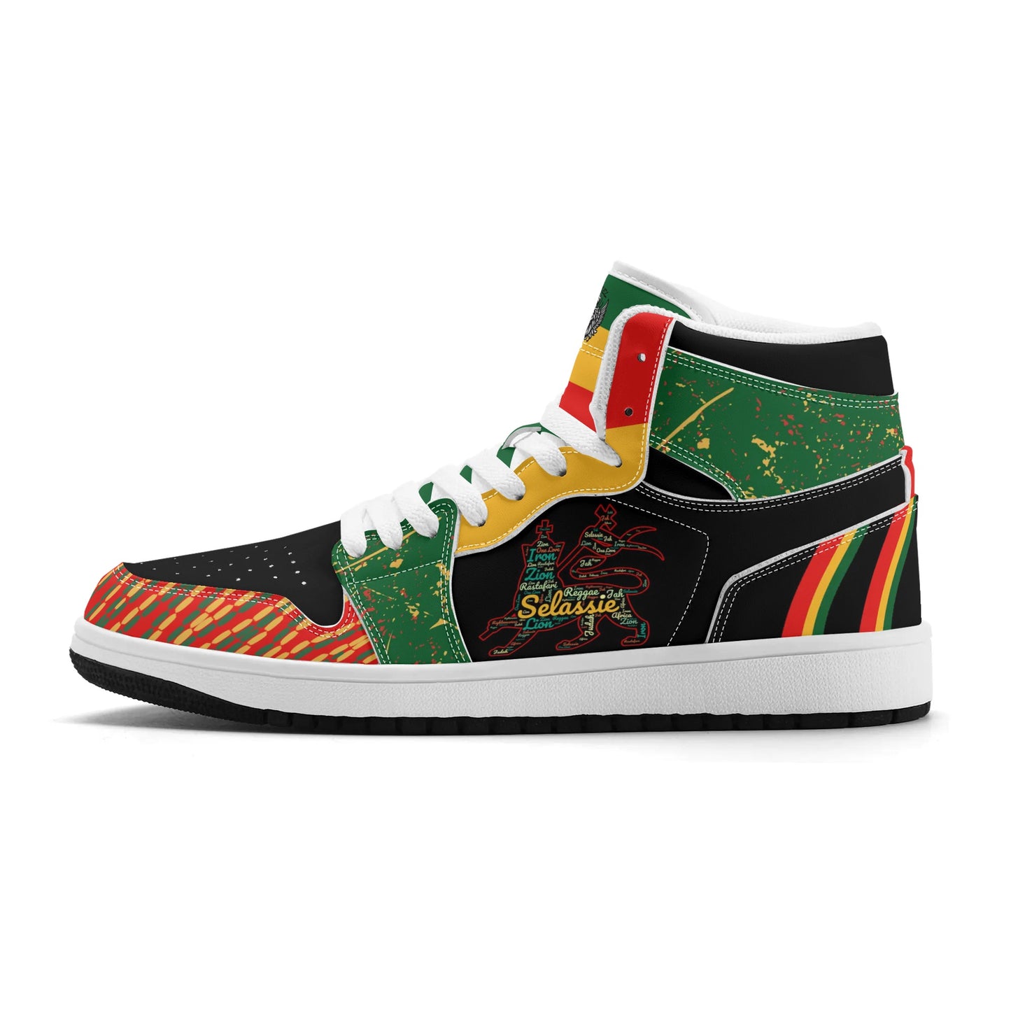 Lion of Judah Black Shoes with lion graphic in black colorway