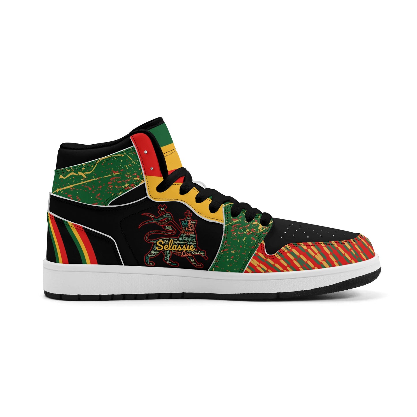 Lion of Judah Black Shoes with lion graphic in black colorway