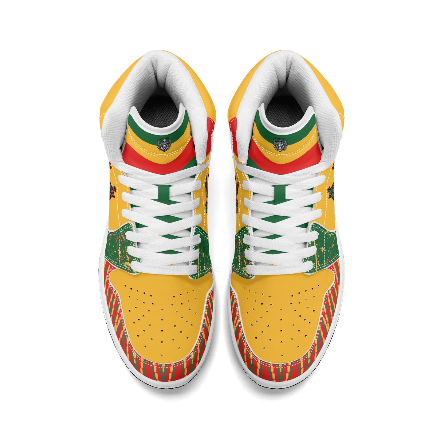 Lion of Judah Yellow Shoes with lion graphic in yellow colorway