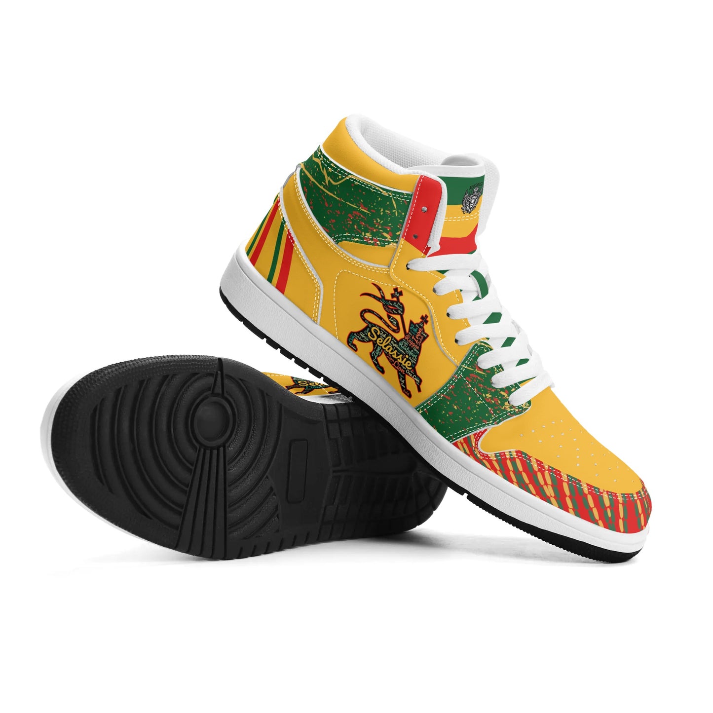 Lion of Judah Yellow Shoes with lion graphic in yellow colorway
