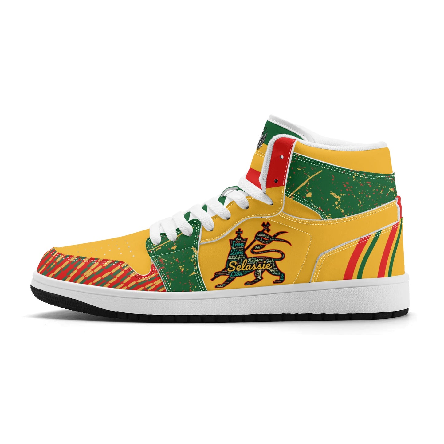 Lion of Judah Yellow Shoes with lion graphic in yellow colorway