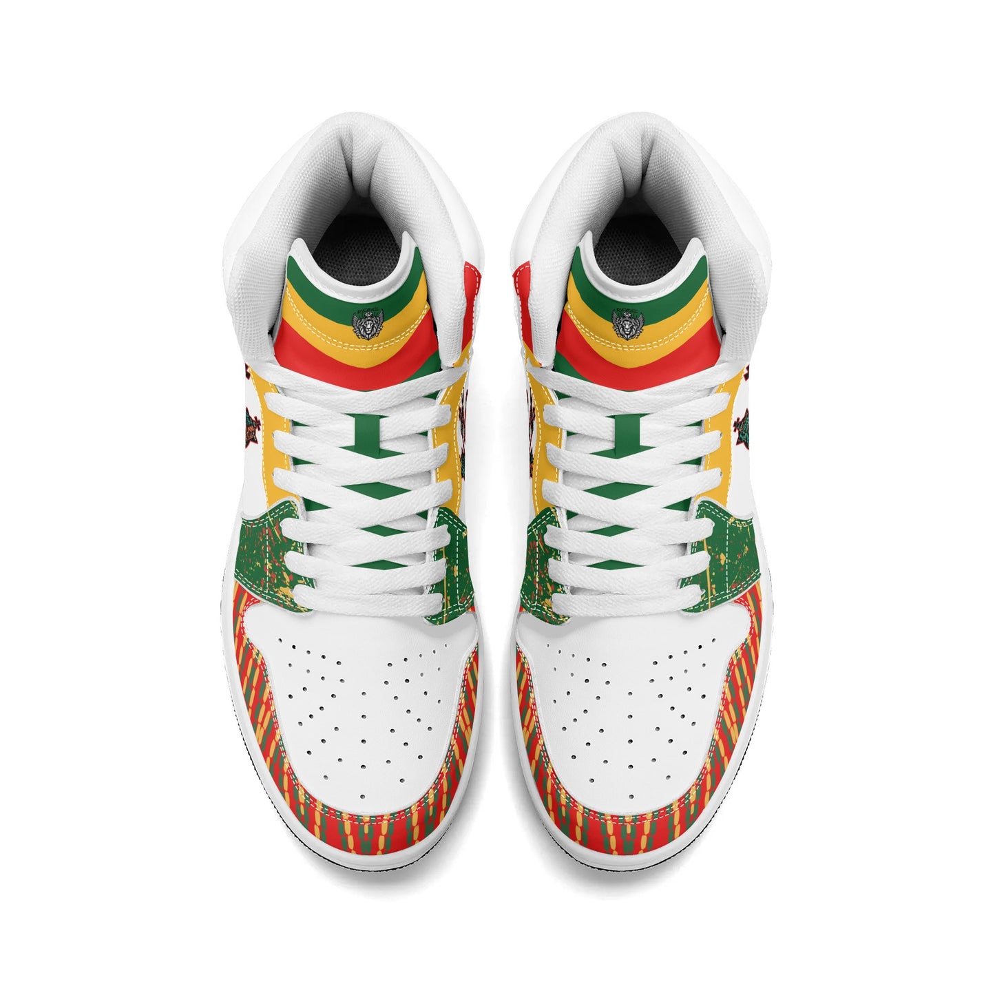 Lion of Judah White Shoes with lion graphic in white colorway