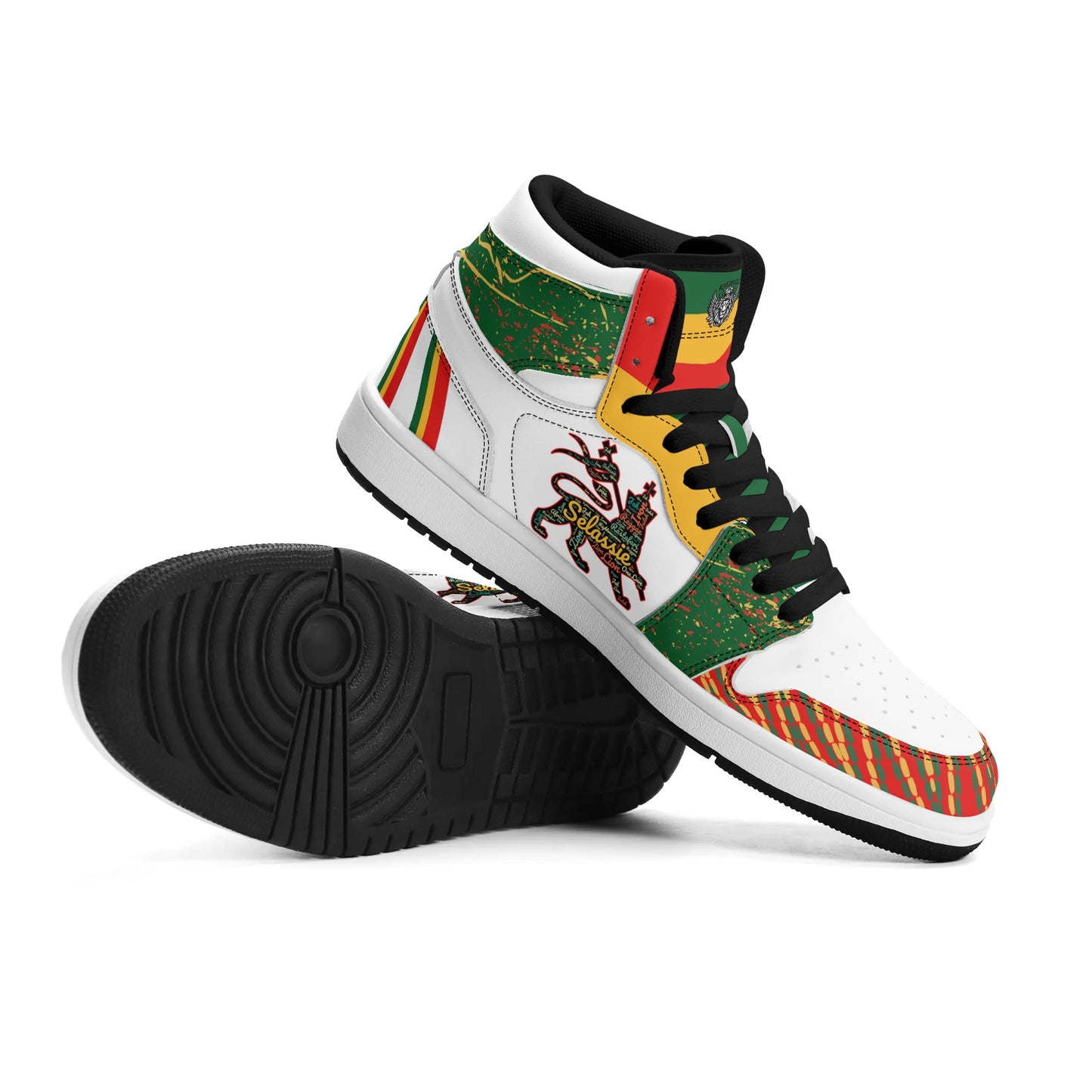 Lion of Judah White Shoes with lion graphic in white colorway