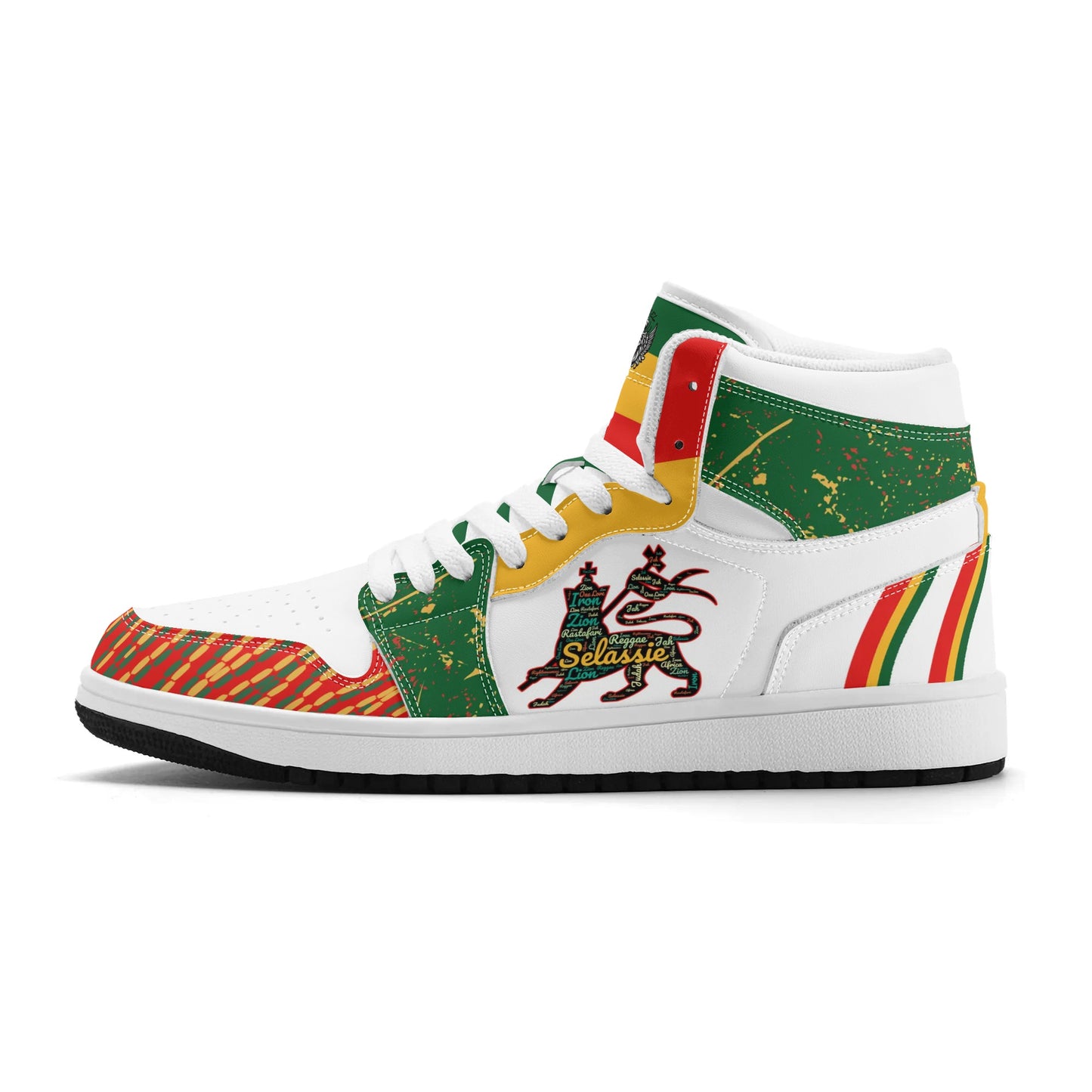 Lion of Judah White Shoes with lion graphic in white colorway