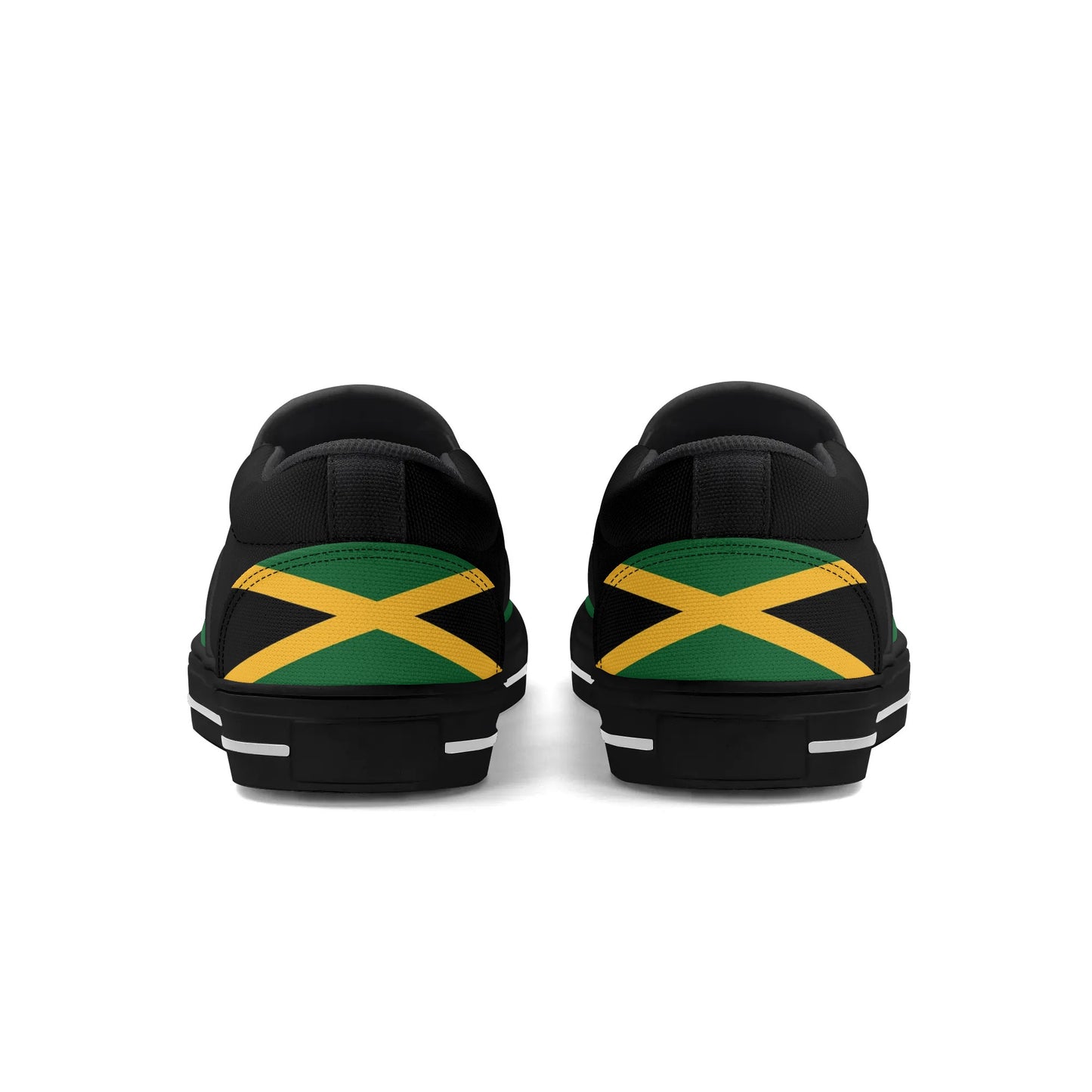 Jamaica Slip Ons Shoes in black/green/gold colorway