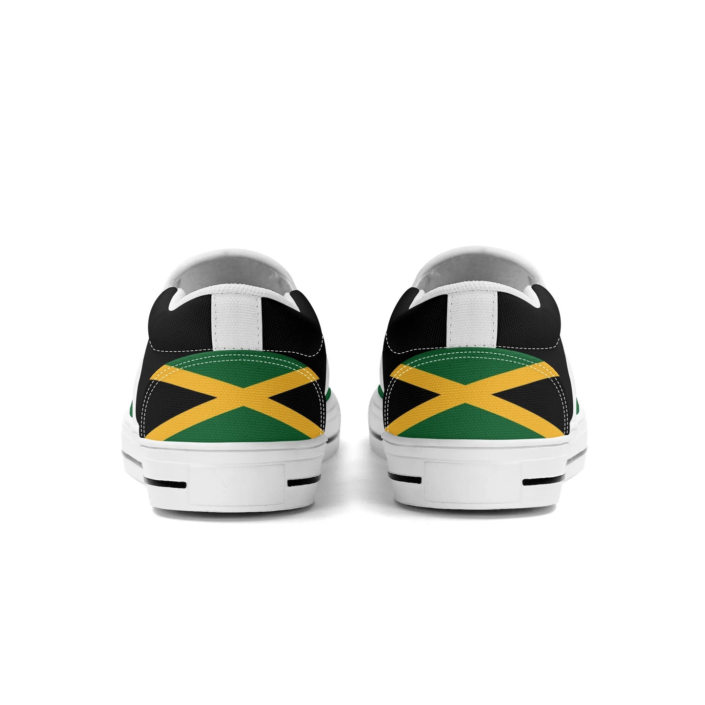 Jamaica Slip Ons Shoes in black/green/gold colorway