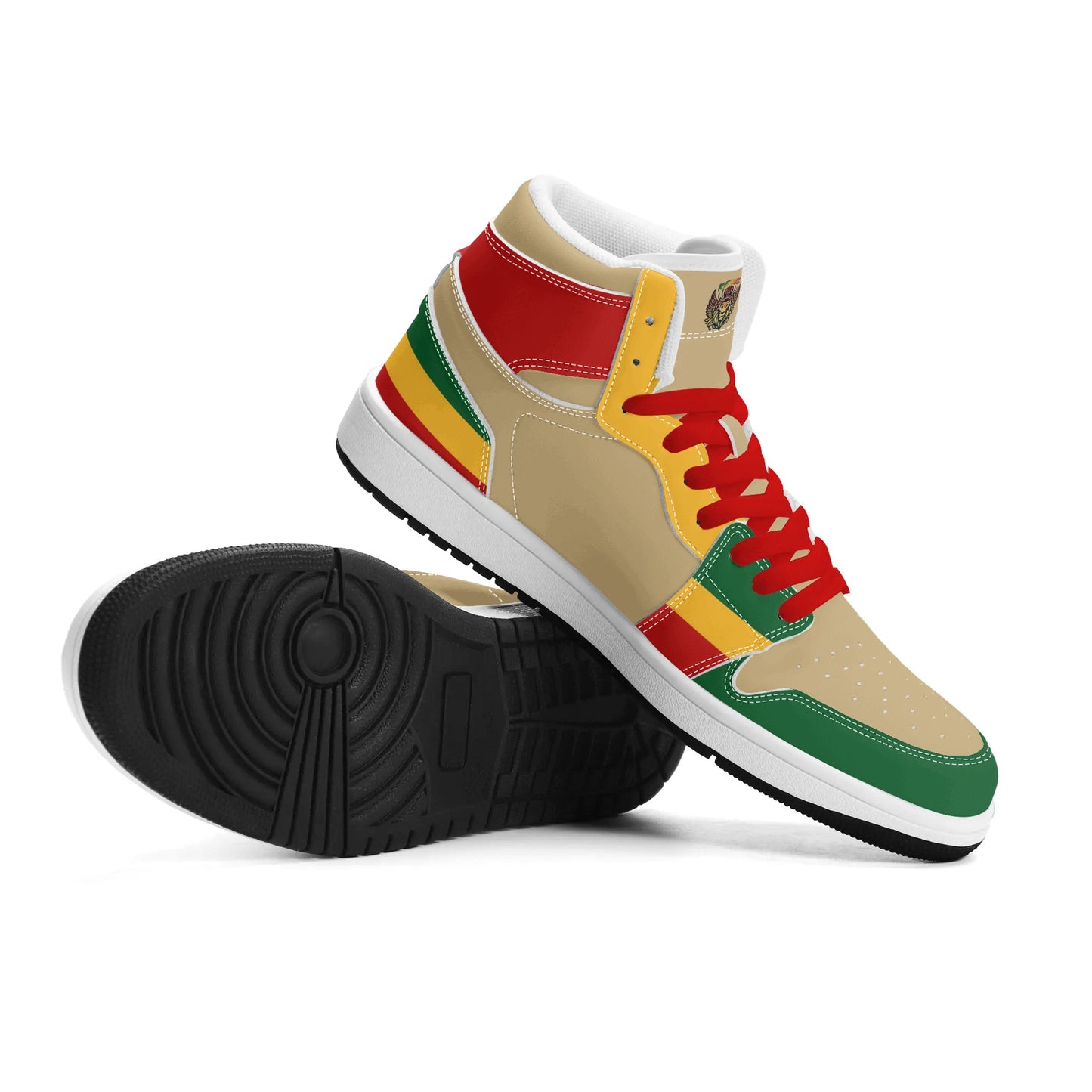 Rasta - Khaki Colored Shoes in red/gold/green colorway
