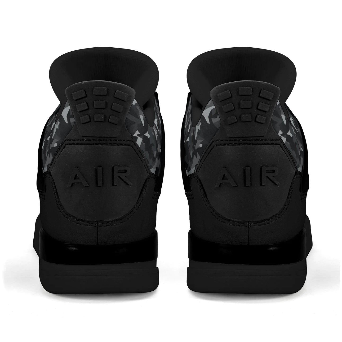 Black Camo Mid Shoes with camo print in black colorway