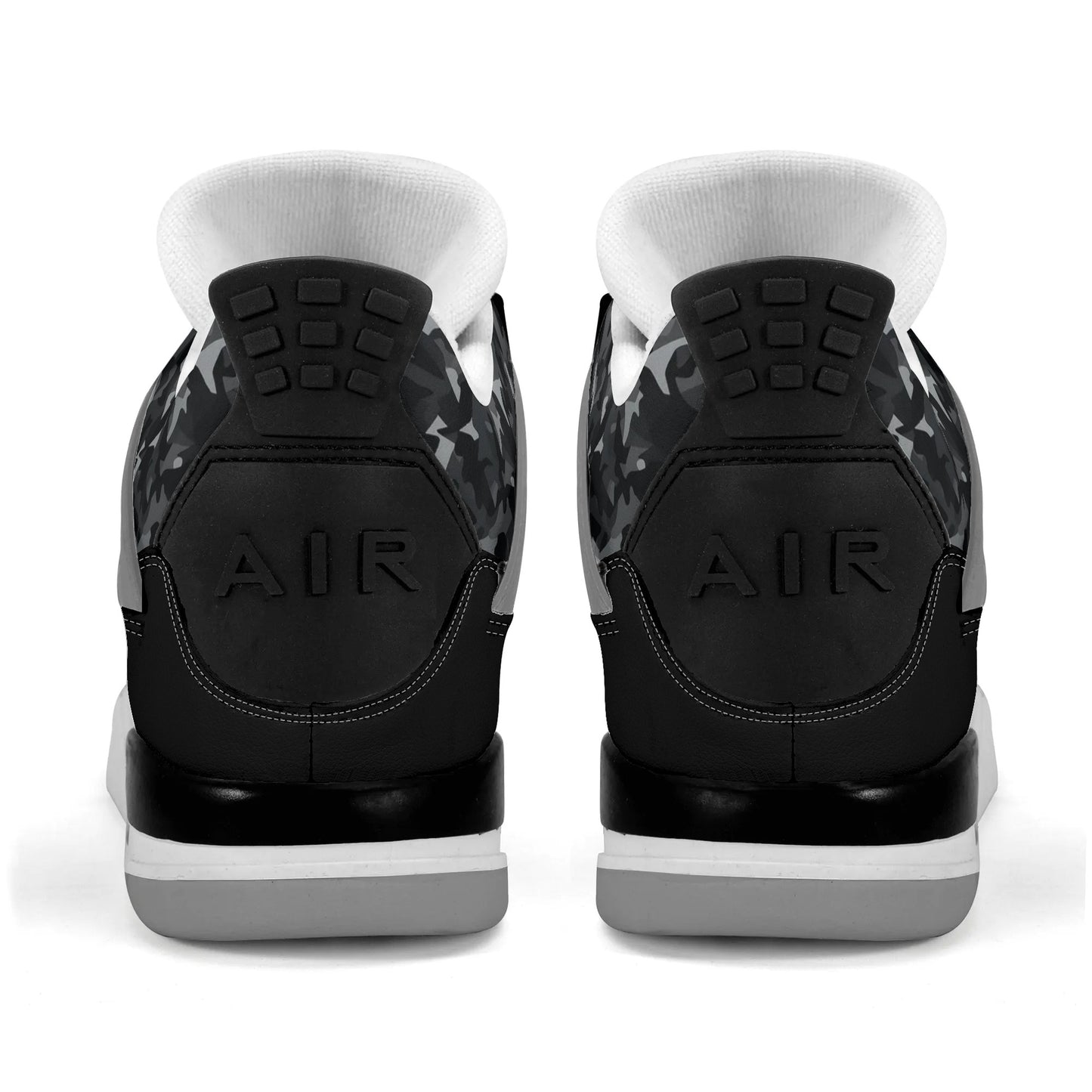 Black Camo Mid Shoes with camo print in black colorway