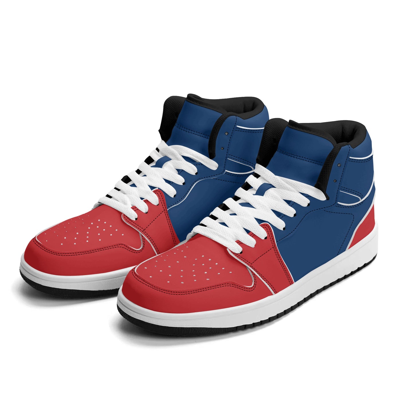 Red & Blue High Tops Shoes in red/blue colorway