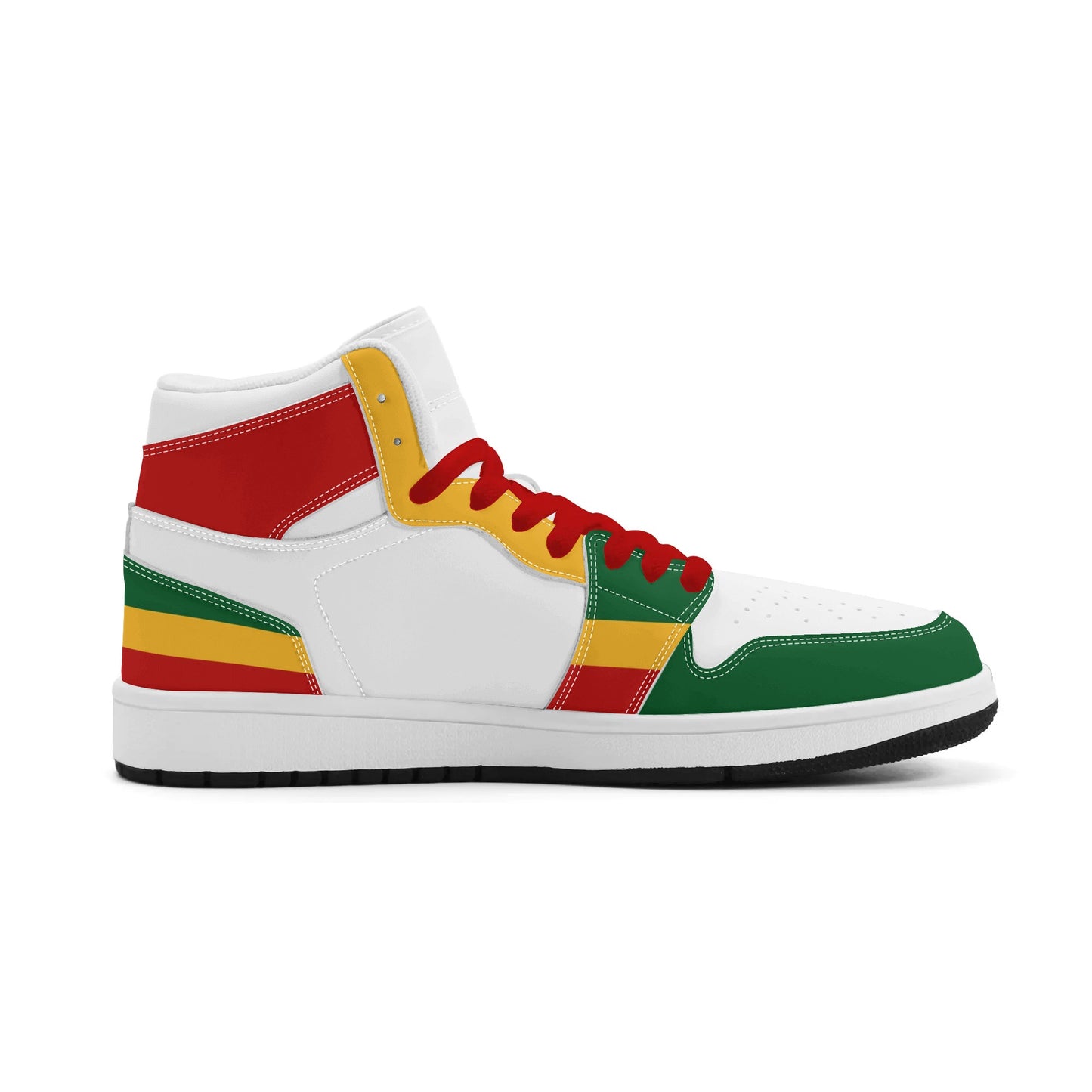 White Rasta Stripes Shoes striped accents in white colorway