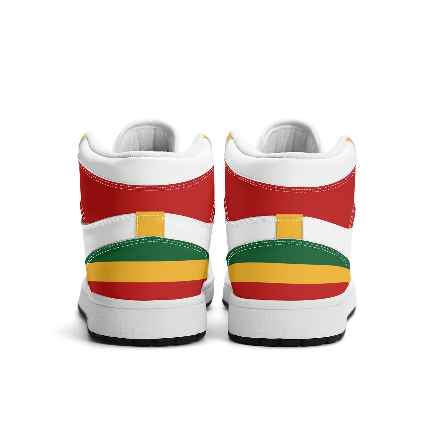 White Rasta Stripes Shoes striped accents in white colorway