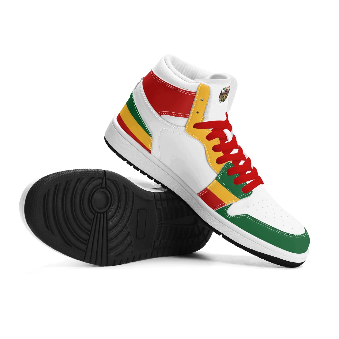 White Rasta Stripes Shoes striped accents in white colorway