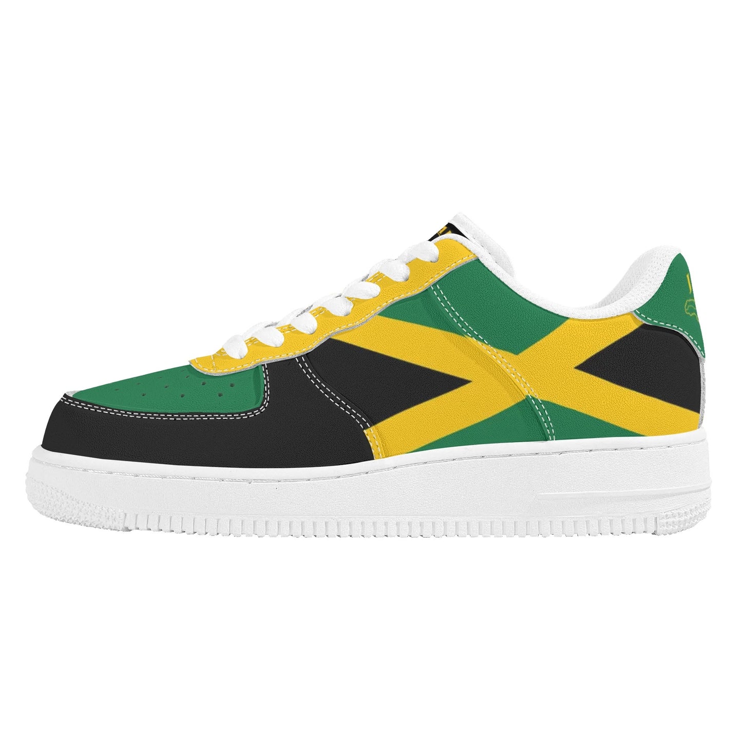 Jamaica Heritage Shoes in black/green/gold colorway