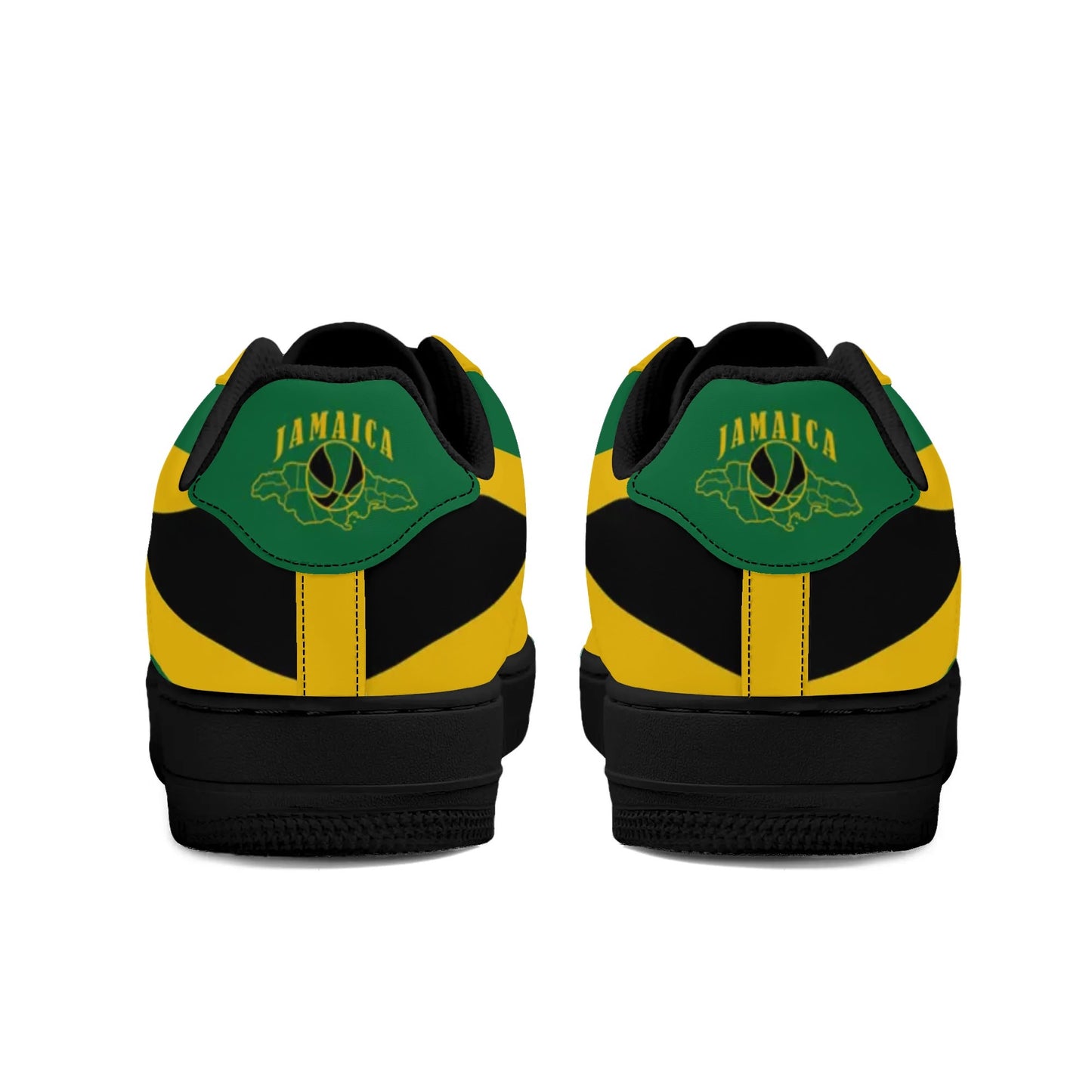 Jamaica Heritage Shoes in black/green/gold colorway
