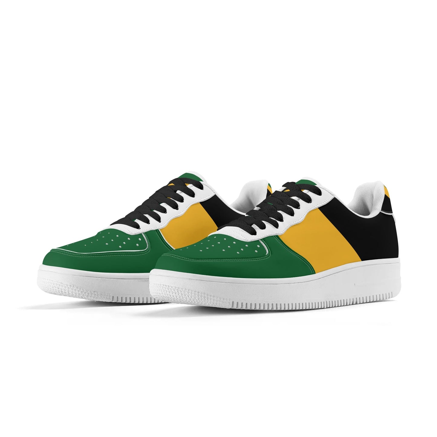 Jamaica Flag Shoes flag colors in black/green/gold colorway