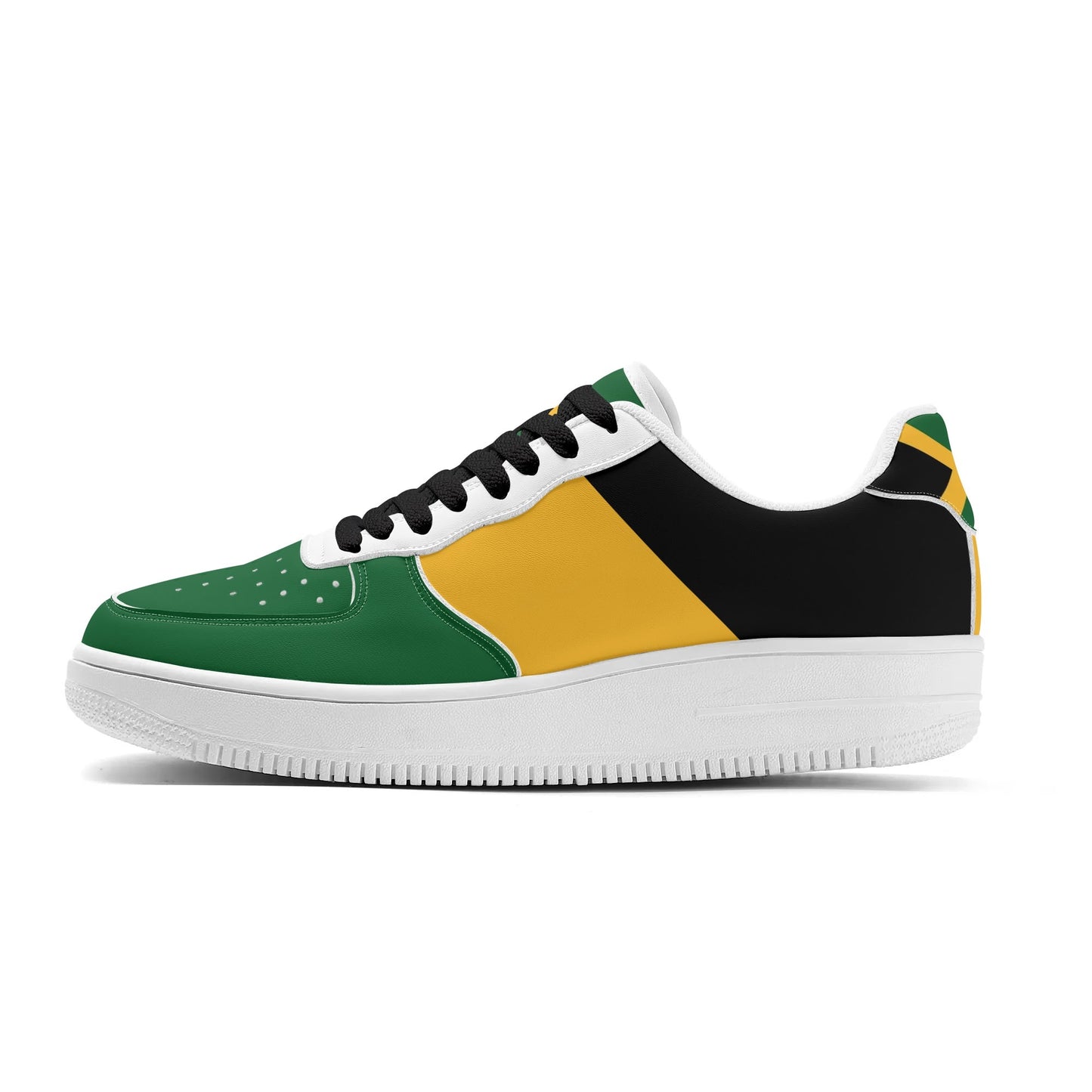 Jamaica Flag Shoes flag colors in black/green/gold colorway
