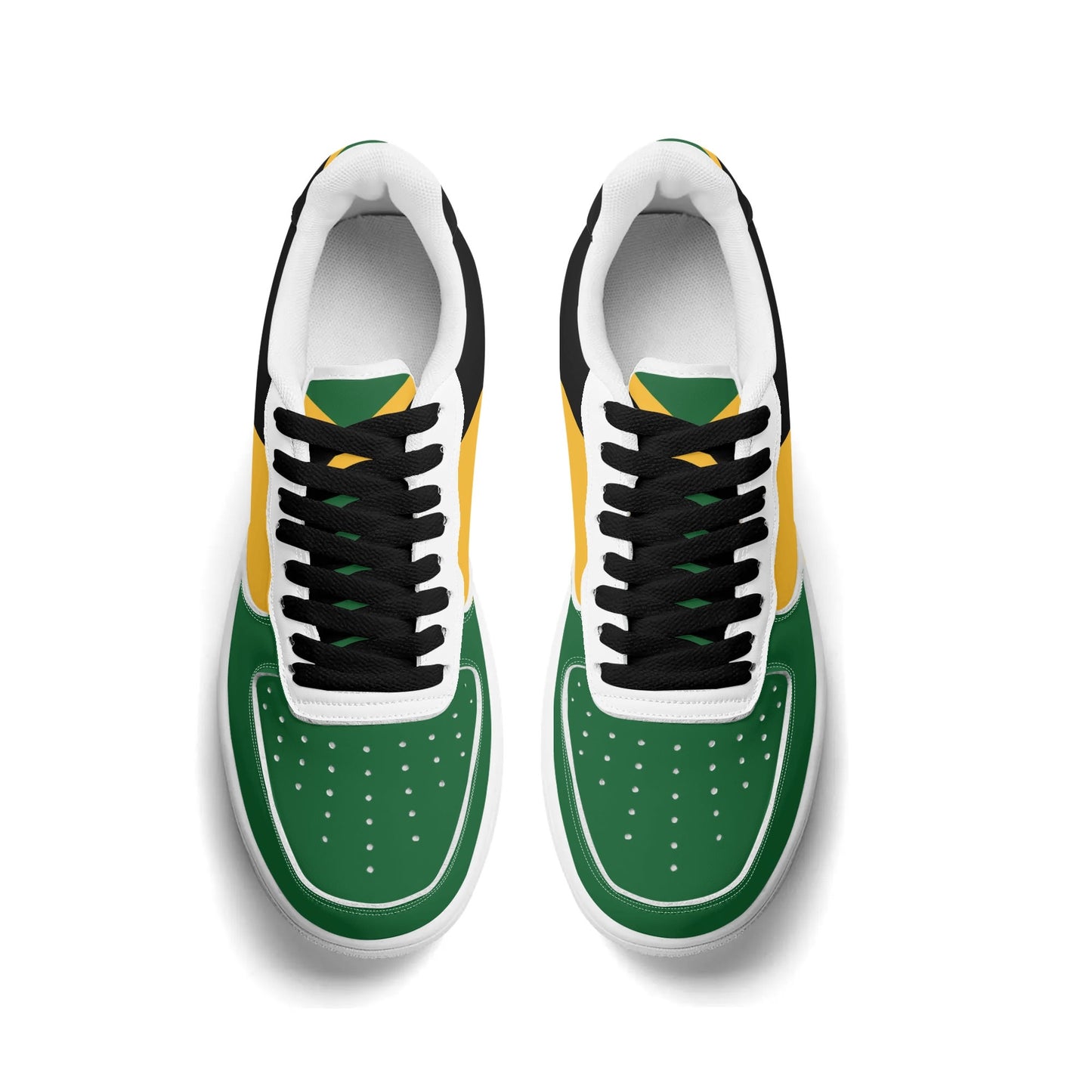 Jamaica Flag Shoes flag colors in black/green/gold colorway