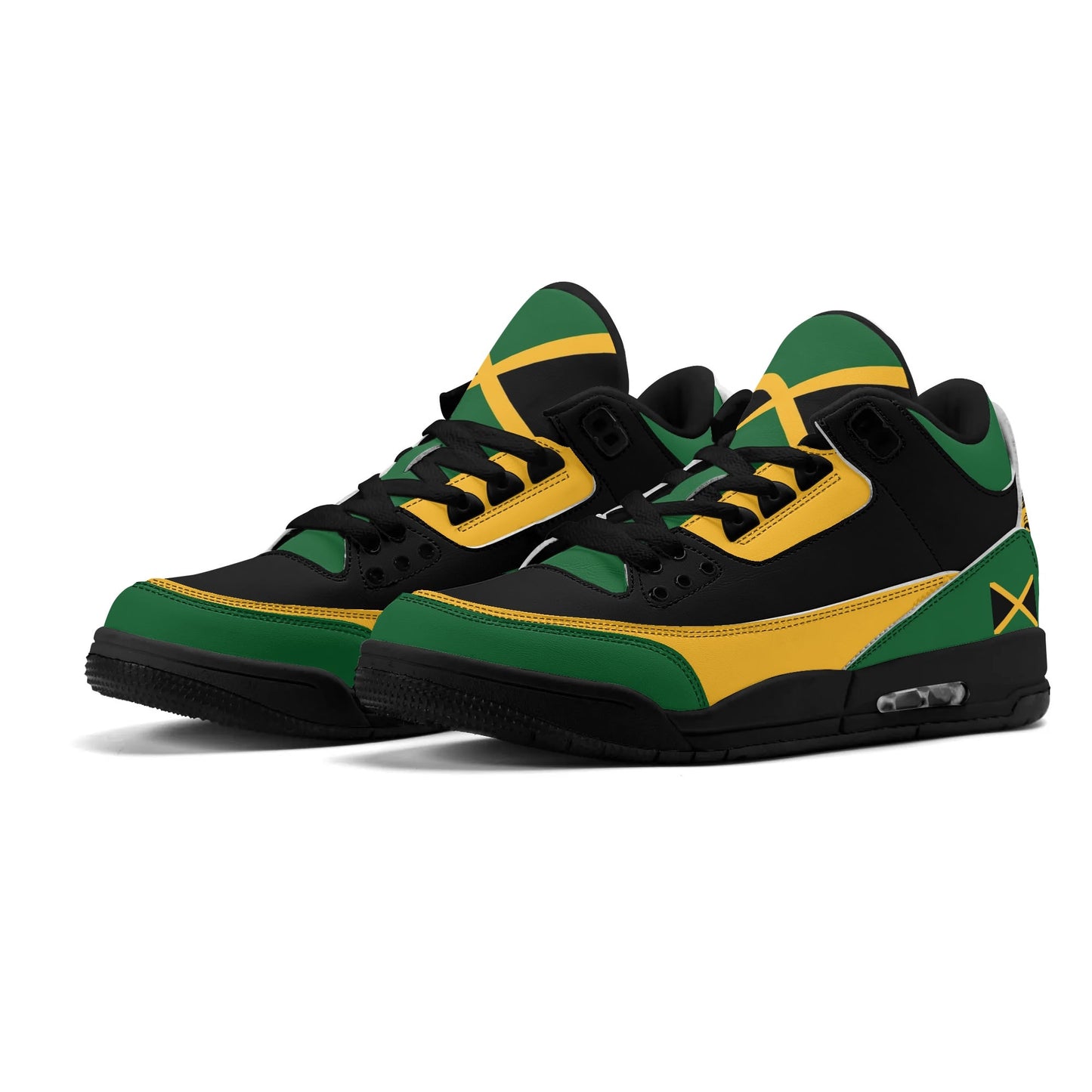 Jamaica Sneakers in black/green/gold colorway