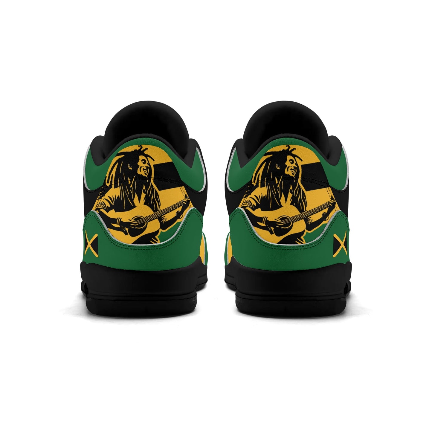 Jamaica Sneakers in black/green/gold colorway