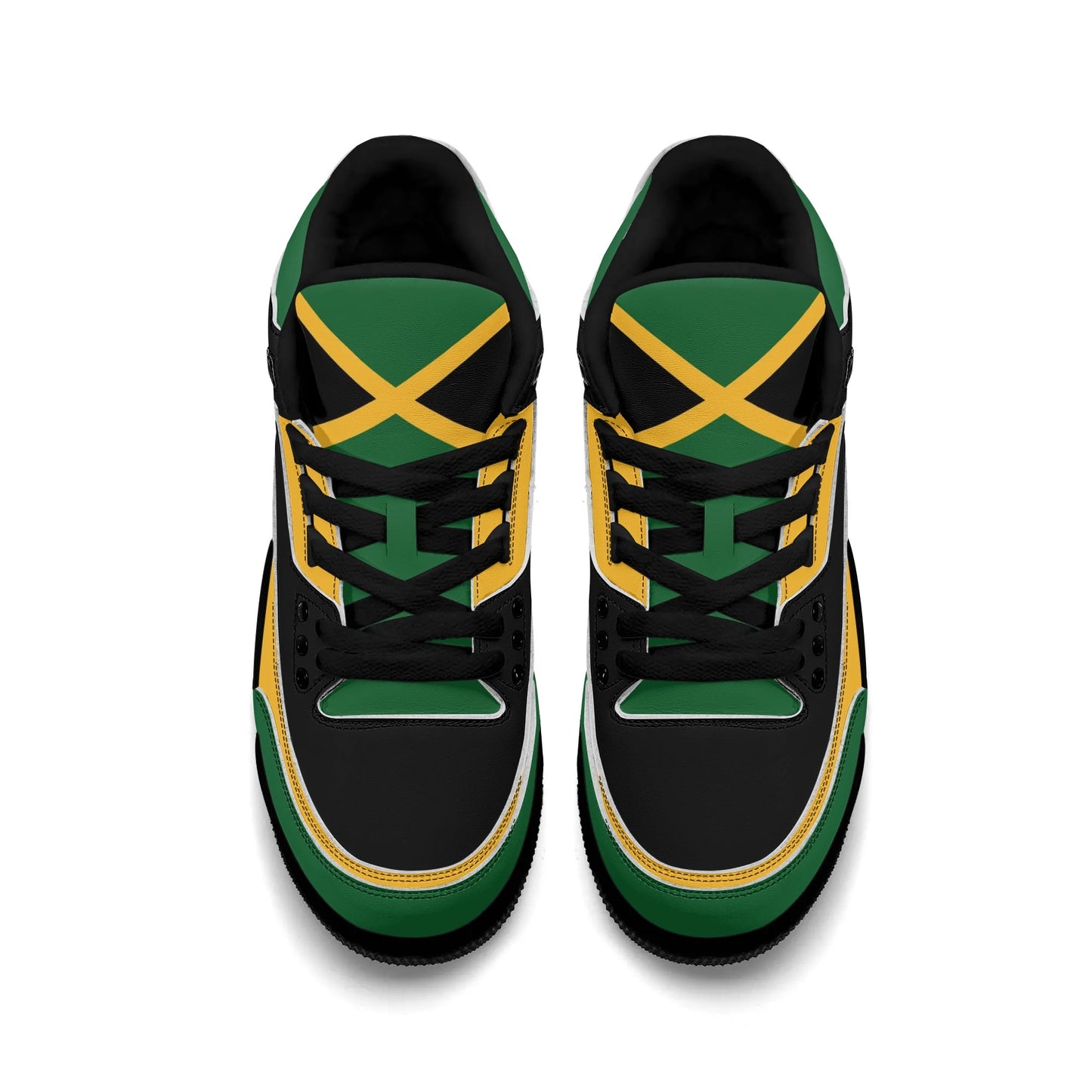 Jamaica Sneakers in black/green/gold colorway