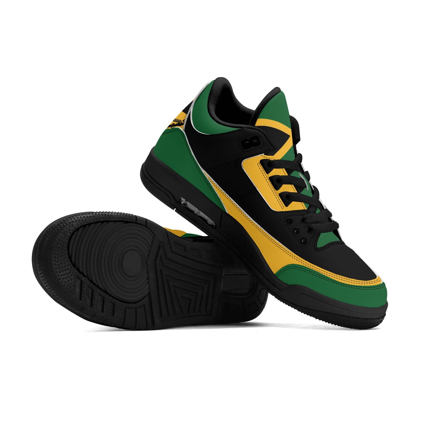 Jamaica Sneakers in black/green/gold colorway