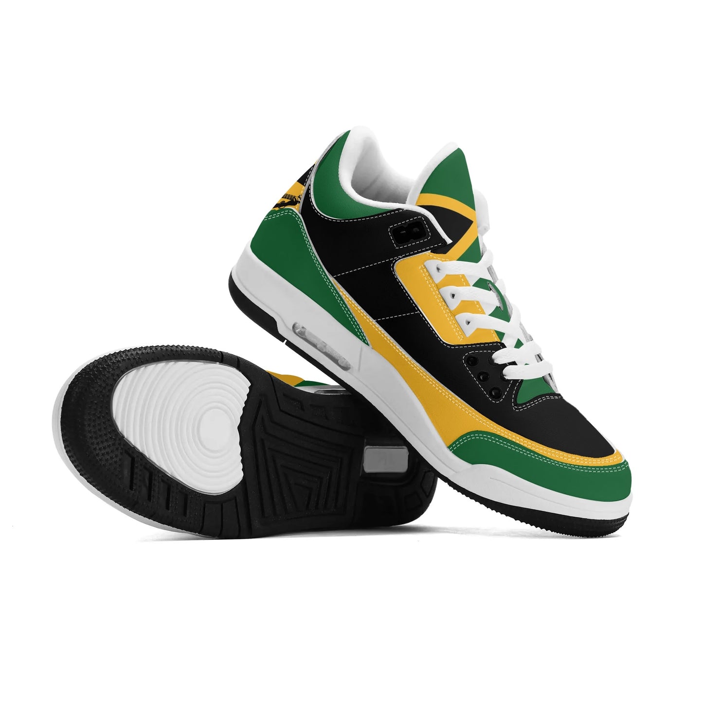 Jamaica Sneakers in black/green/gold colorway