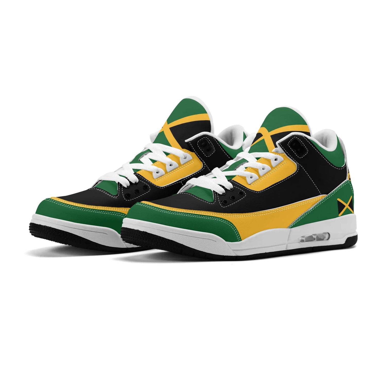 Jamaica Sneakers in black/green/gold colorway
