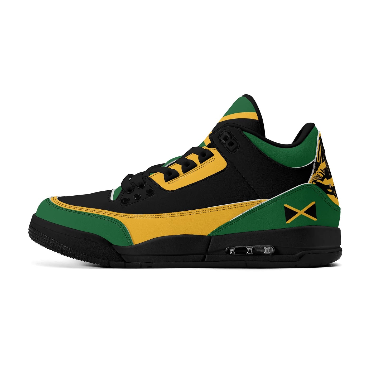 Jamaica Sneakers in black/green/gold colorway