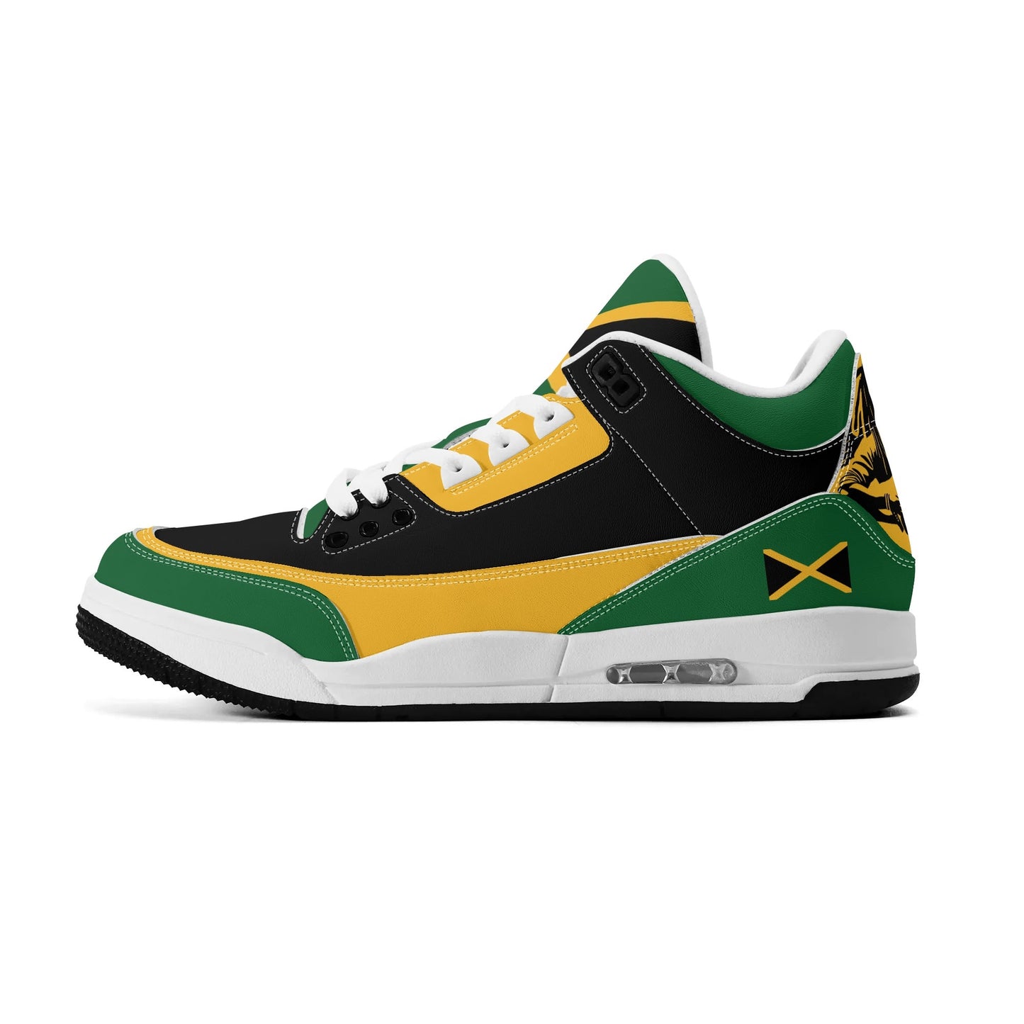Jamaica Sneakers in black/green/gold colorway