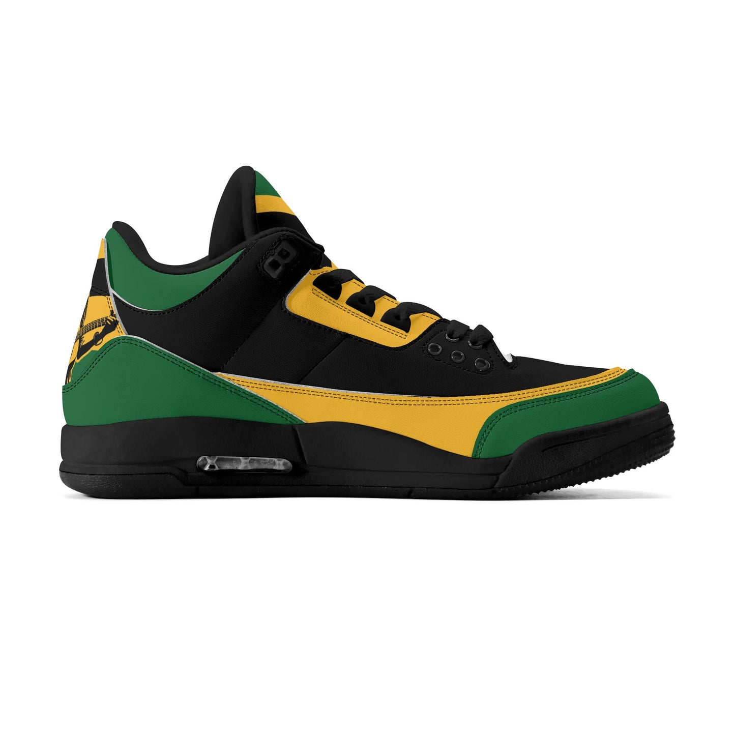 Jamaica Sneakers in black/green/gold colorway