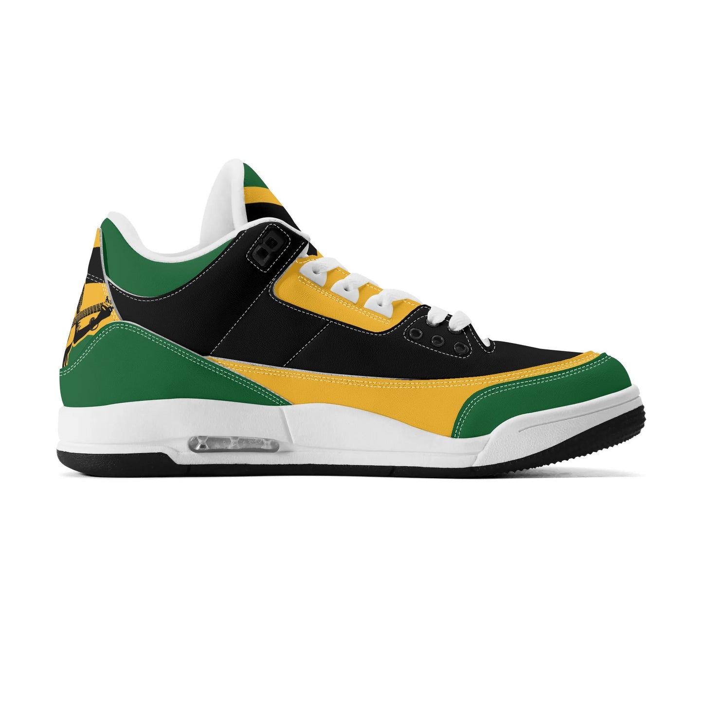 Jamaica Sneakers in black/green/gold colorway