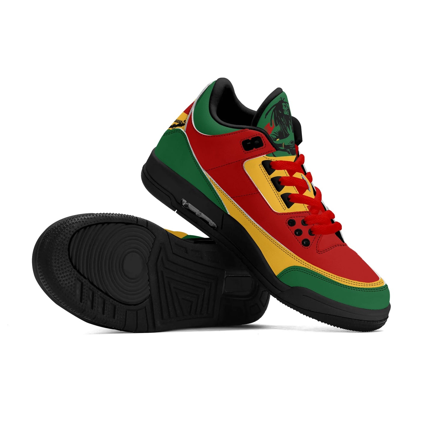 Rasta Sneakers in red/gold/green colorway