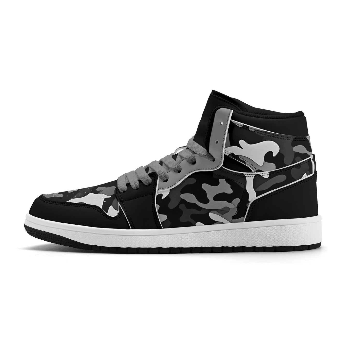 Black Camo Shoes with camo print in black colorway