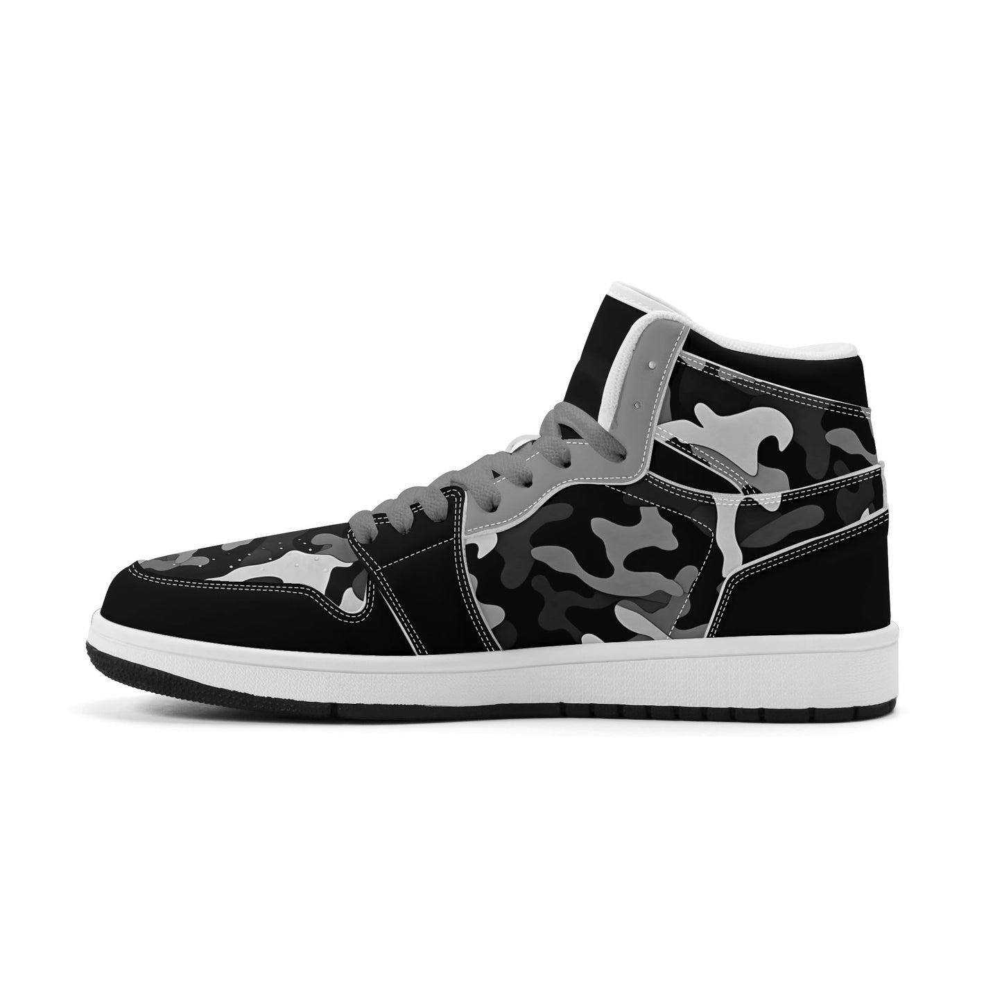 Black Camo Shoes with camo print in black colorway
