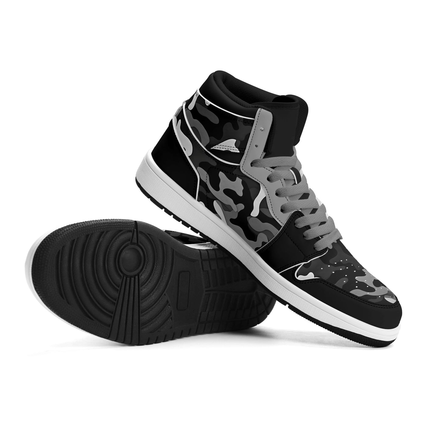 Black Camo Shoes with camo print in black colorway