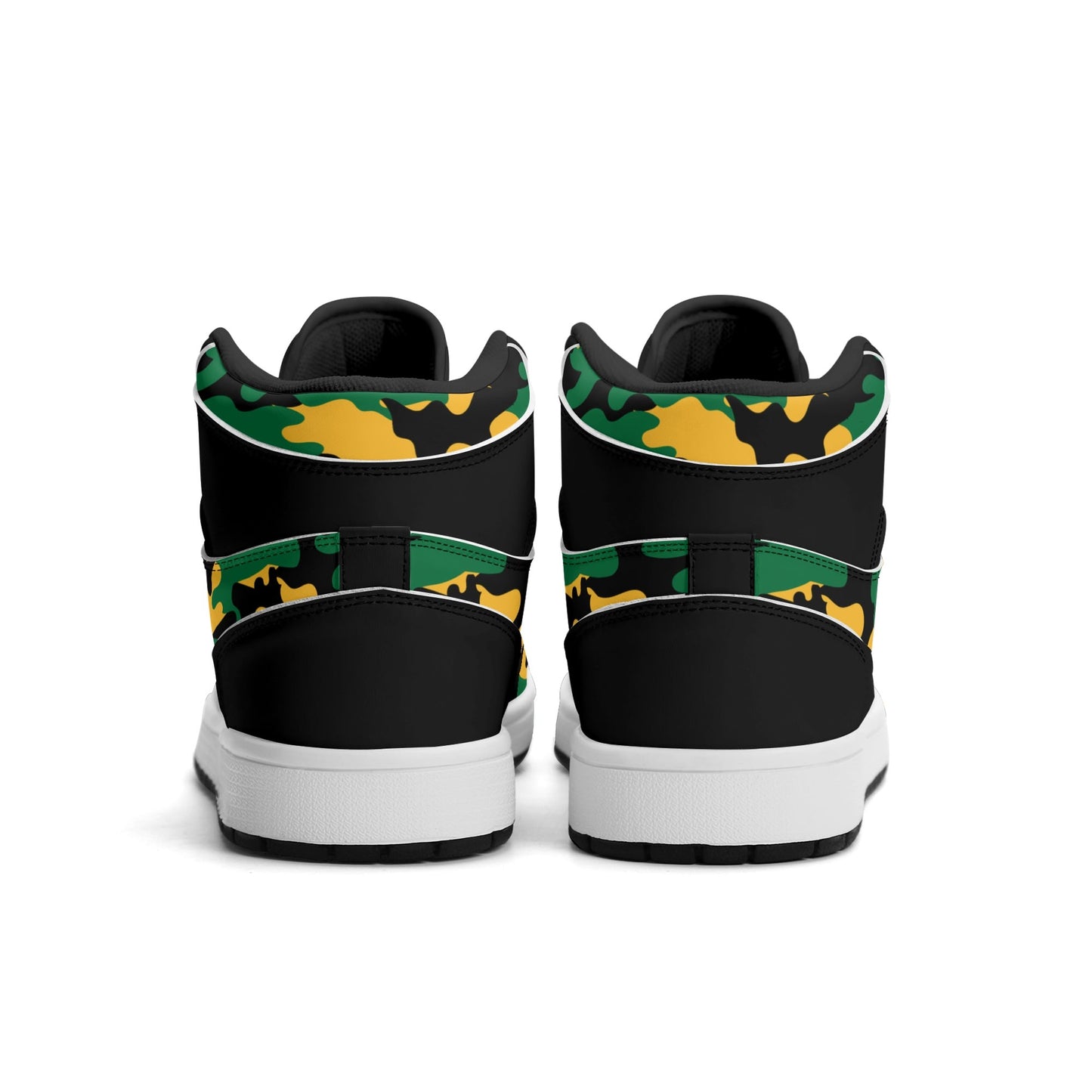 Jamaica Camo Shoes with camo print in black/green/gold colorway