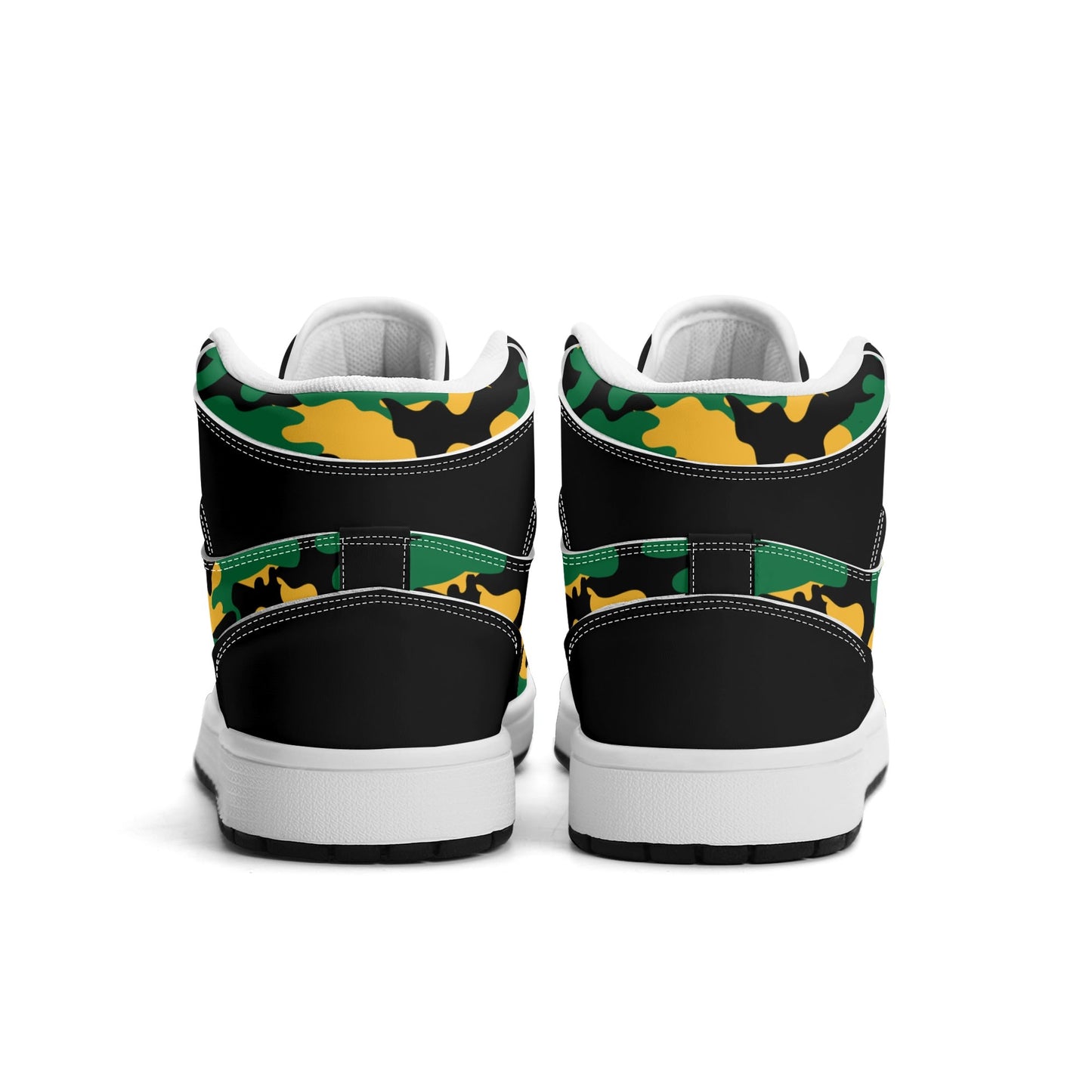 Jamaica Camo Shoes with camo print in black/green/gold colorway