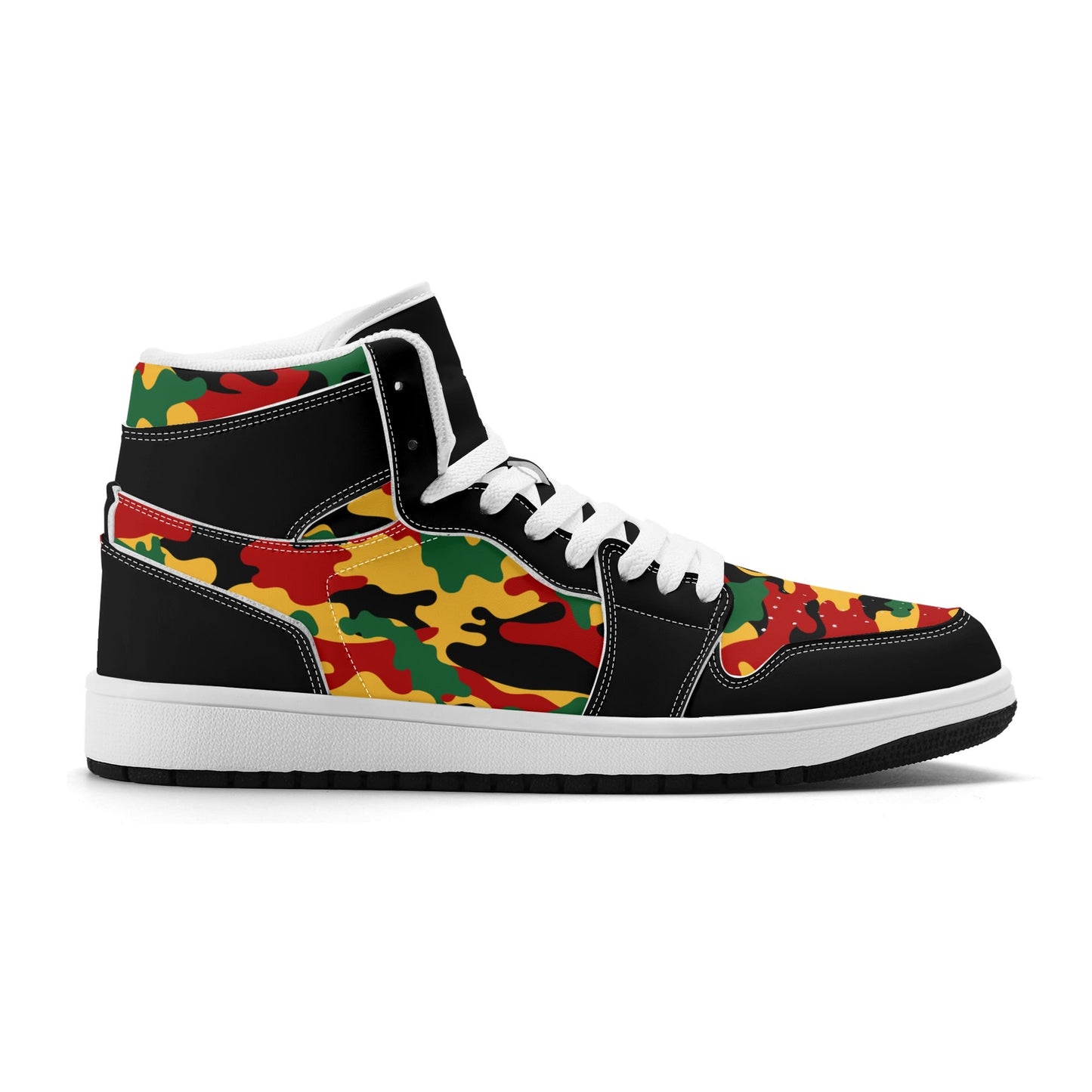 Rasta Black Shoes with camo print in black colorway