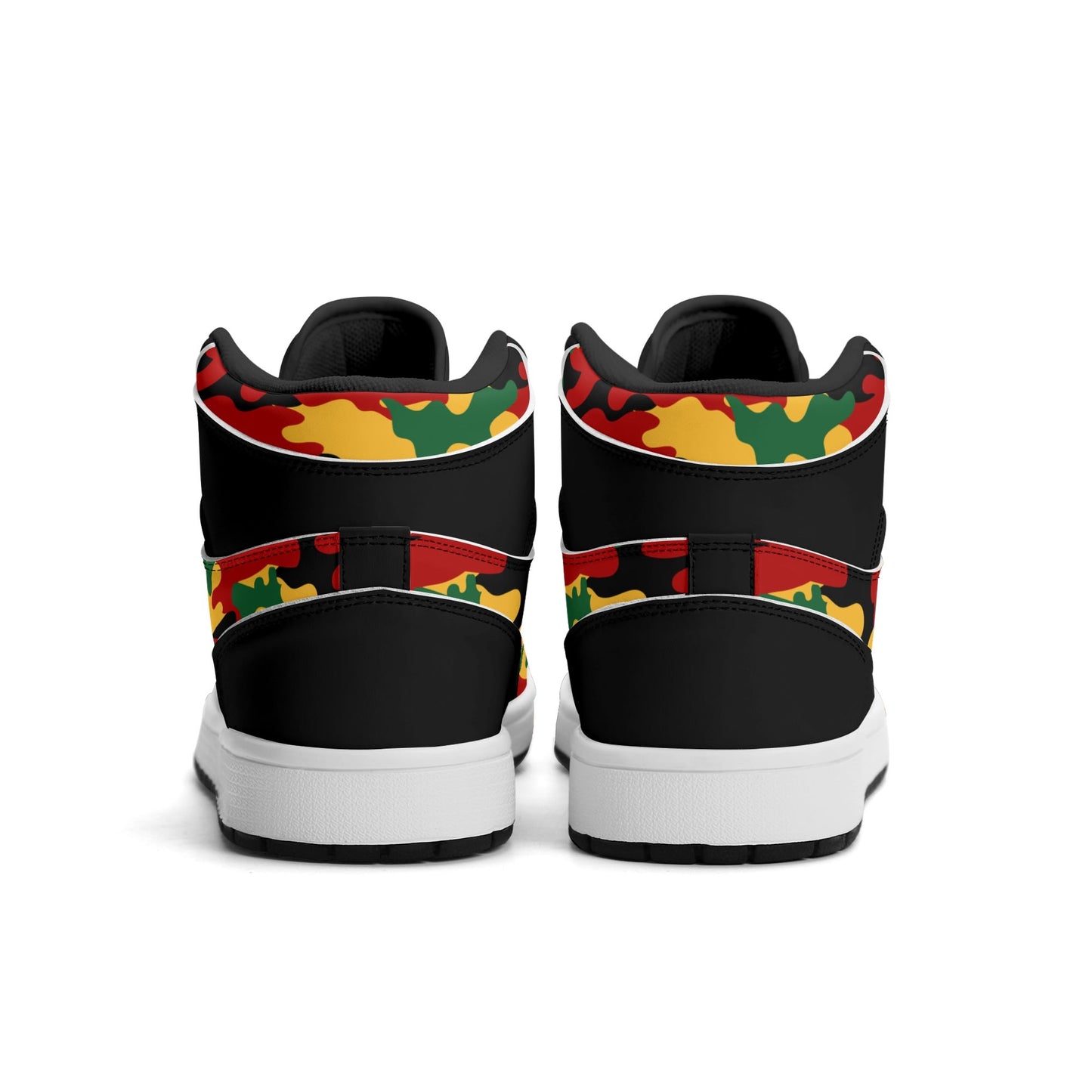 Rasta Black Shoes with camo print in black colorway